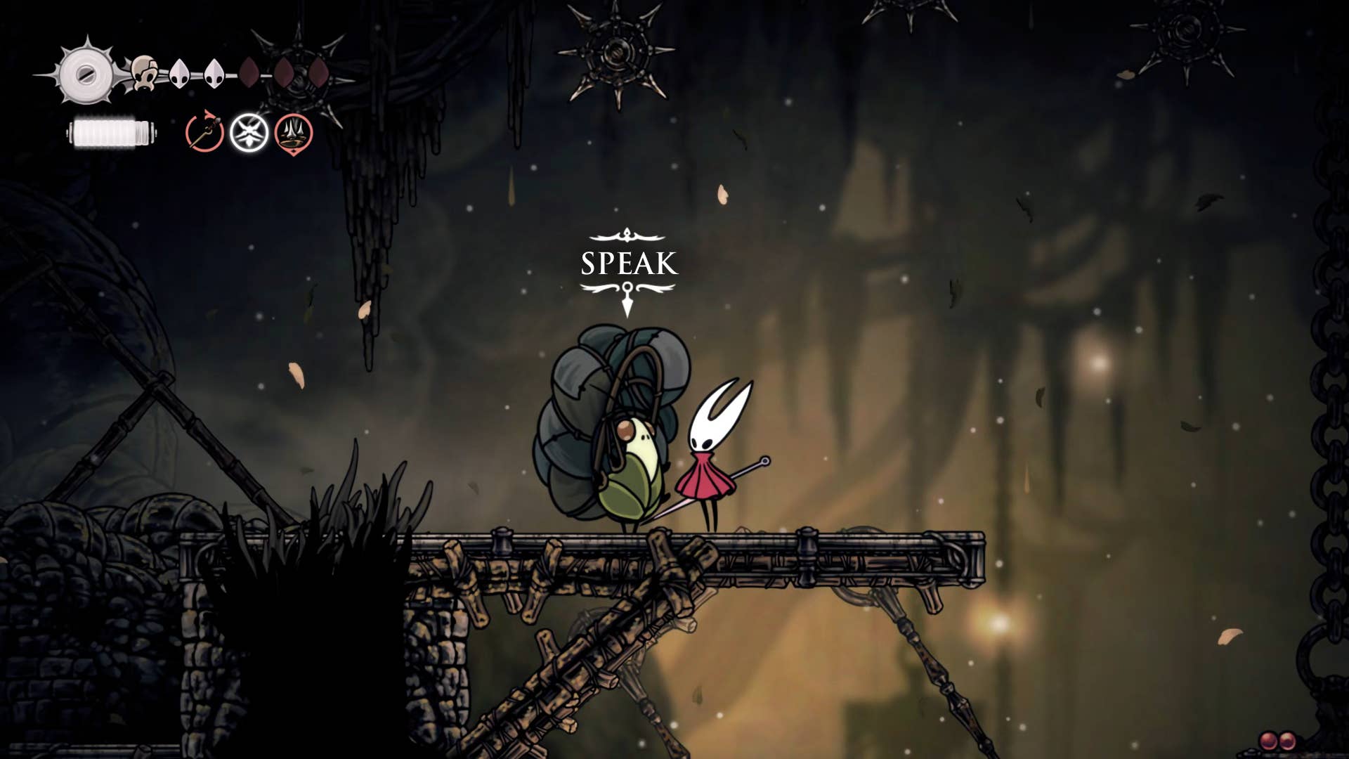 Hollow Knight screenshot: Silksong showing paths through different regions to complete certain quests and activities before ending Act 2.