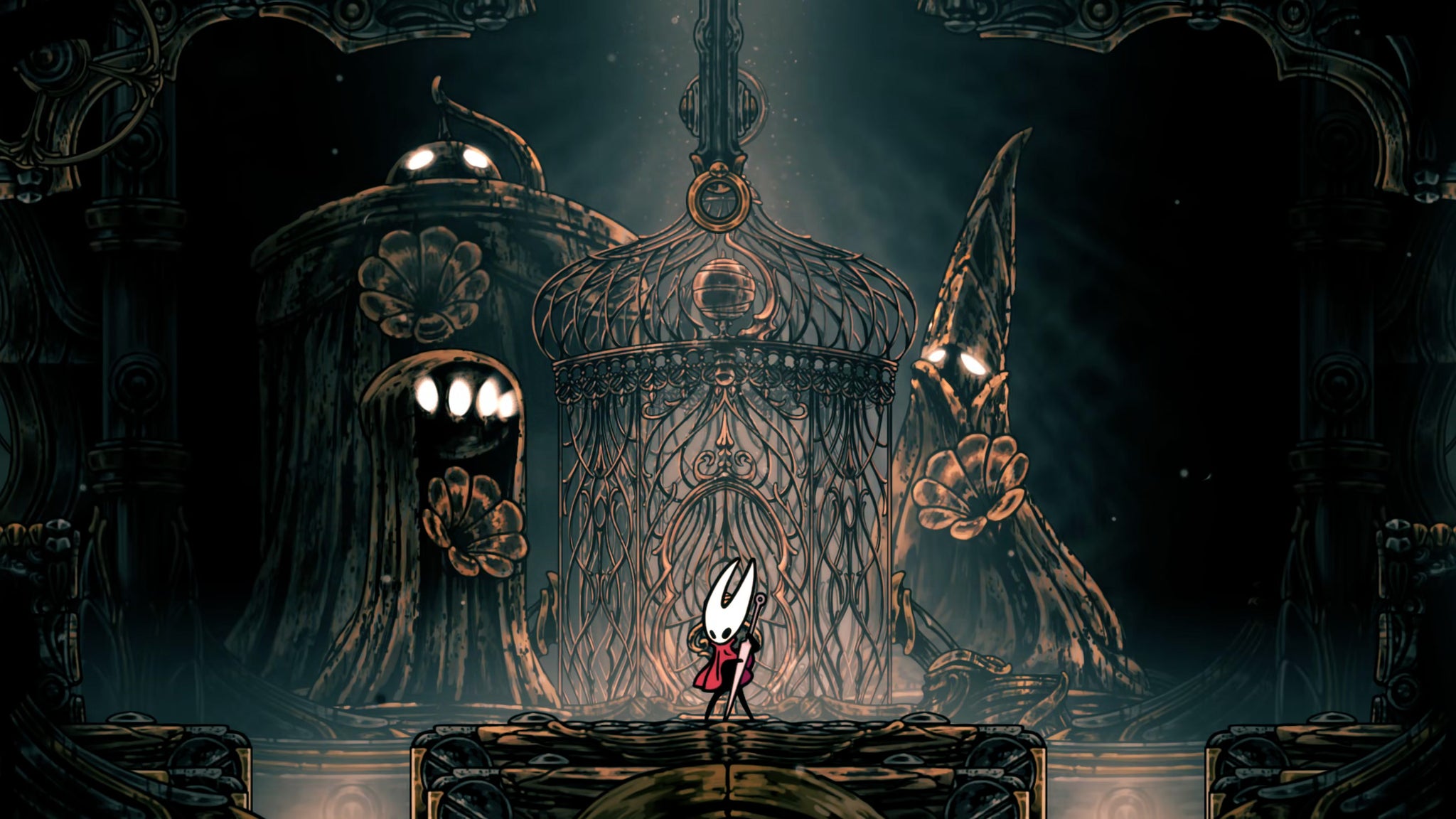 A screenshot of Hollow Knight: Silksong showing the path through the beginning of Act 3. - 3