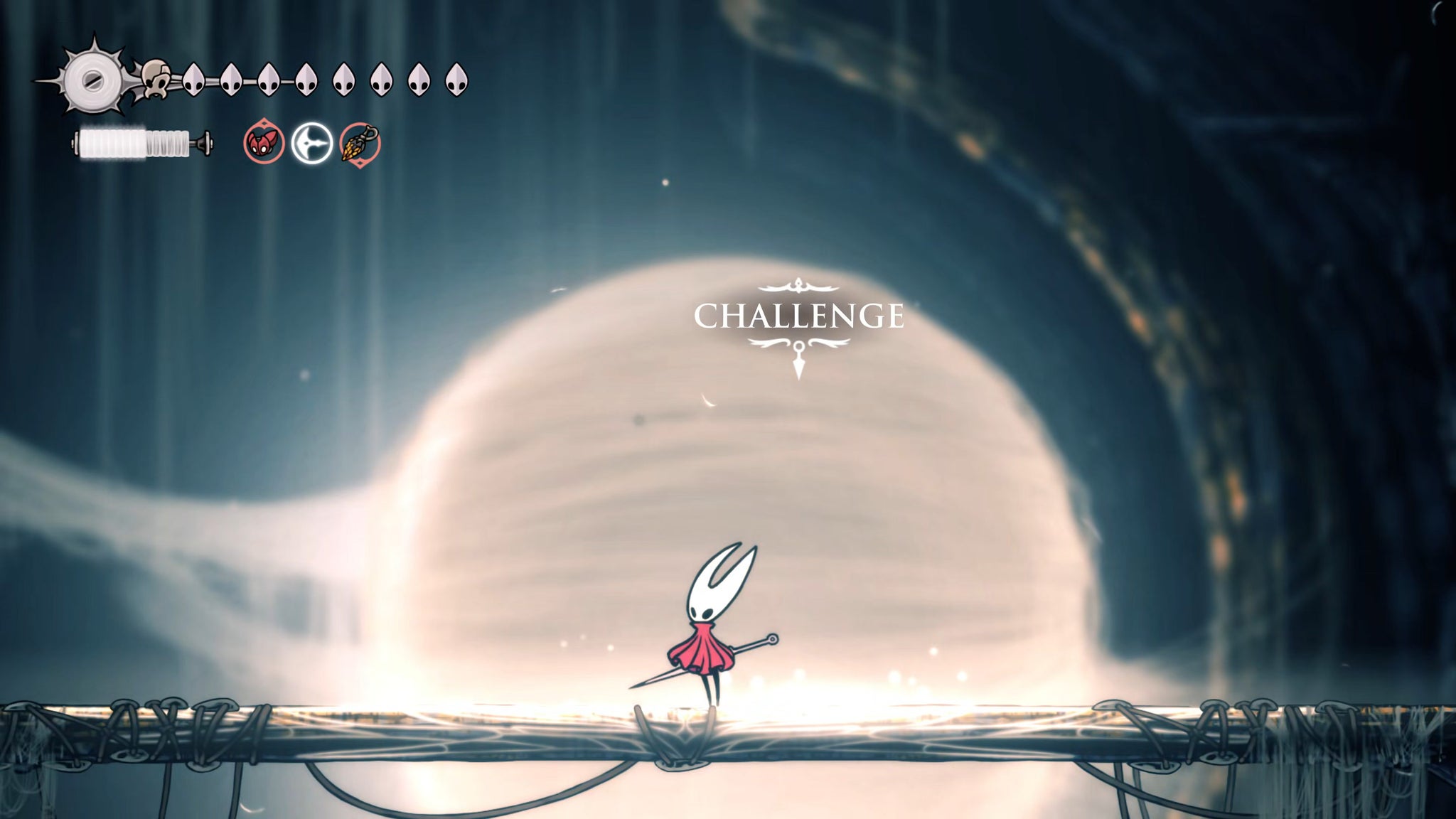 A screenshot of Hollow Knight: Silksong showing the path through the beginning of Act 3. - 14