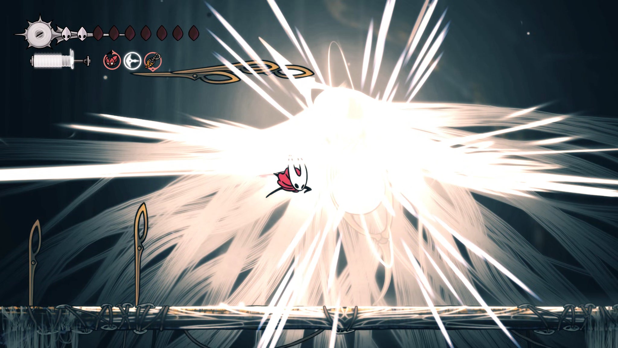 A screenshot of Hollow Knight: Silksong showing the path through the beginning of Act 3. - 18