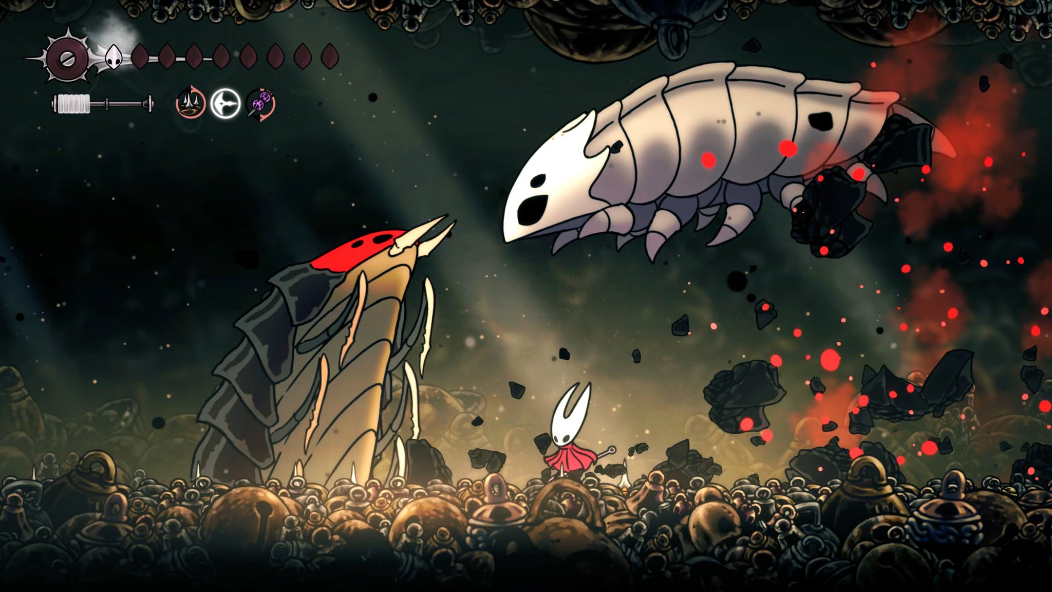 A screenshot of Hollow Knight: Silksong showing the path through the beginning of Act 3. - 15
