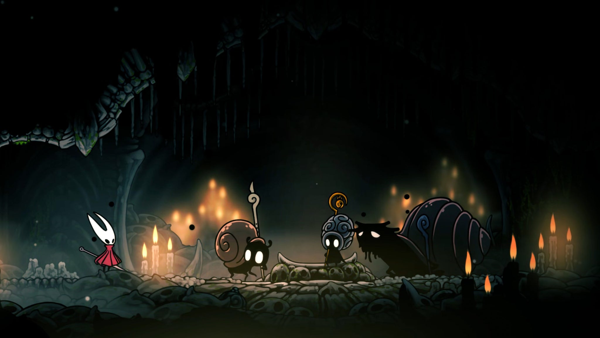 A screenshot of Hollow Knight: Silksong showing the path through the beginning of Act 3. - 34