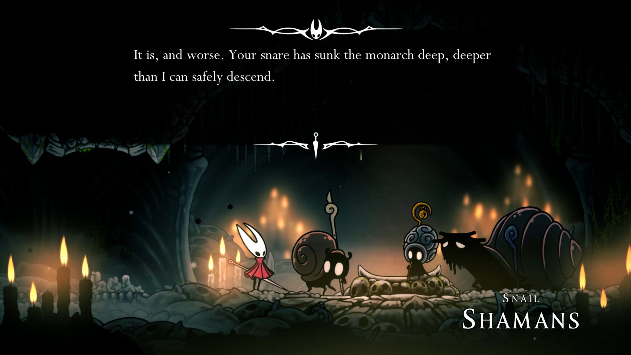 A screenshot of Hollow Knight: Silksong showing the path through The Old Hearts quest in Act 3. - 3