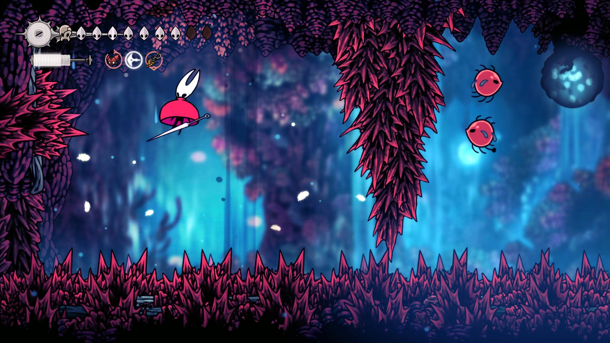 A screenshot of Hollow Knight: Silksong showing the path through The Old Hearts quest in Act 3. - 26