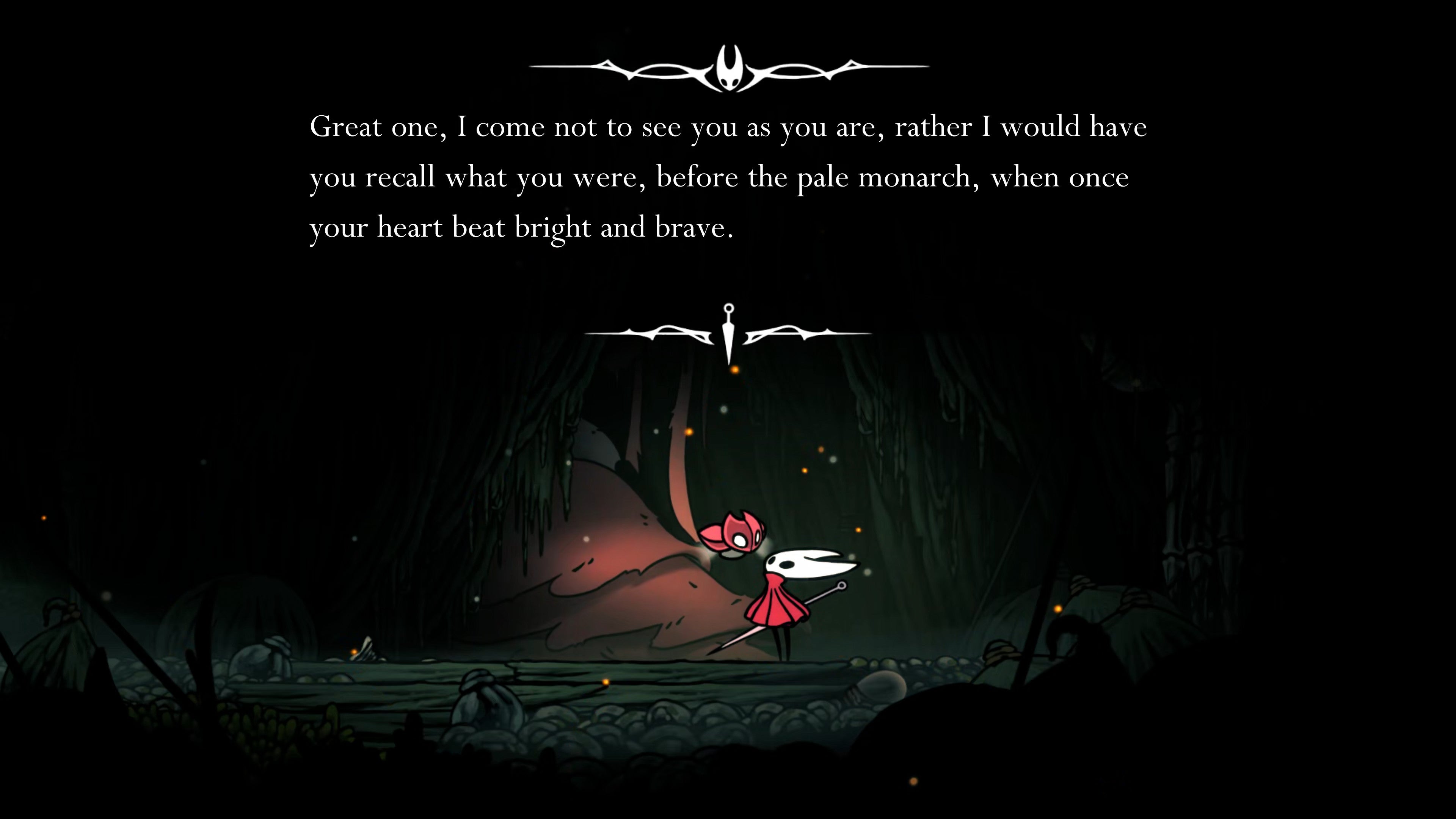 A screenshot of Hollow Knight: Silksong showing the path through The Old Hearts quest in Act 3. - 45