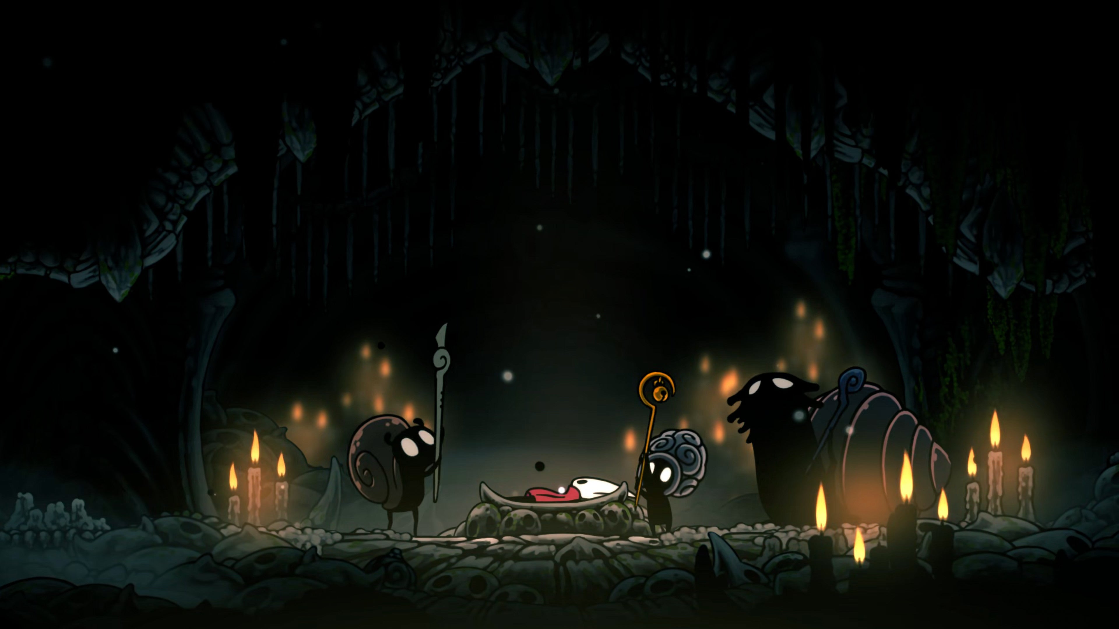 A screenshot of Hollow Knight: Silksong showing the path through The Old Hearts quest in Act 3. - 50