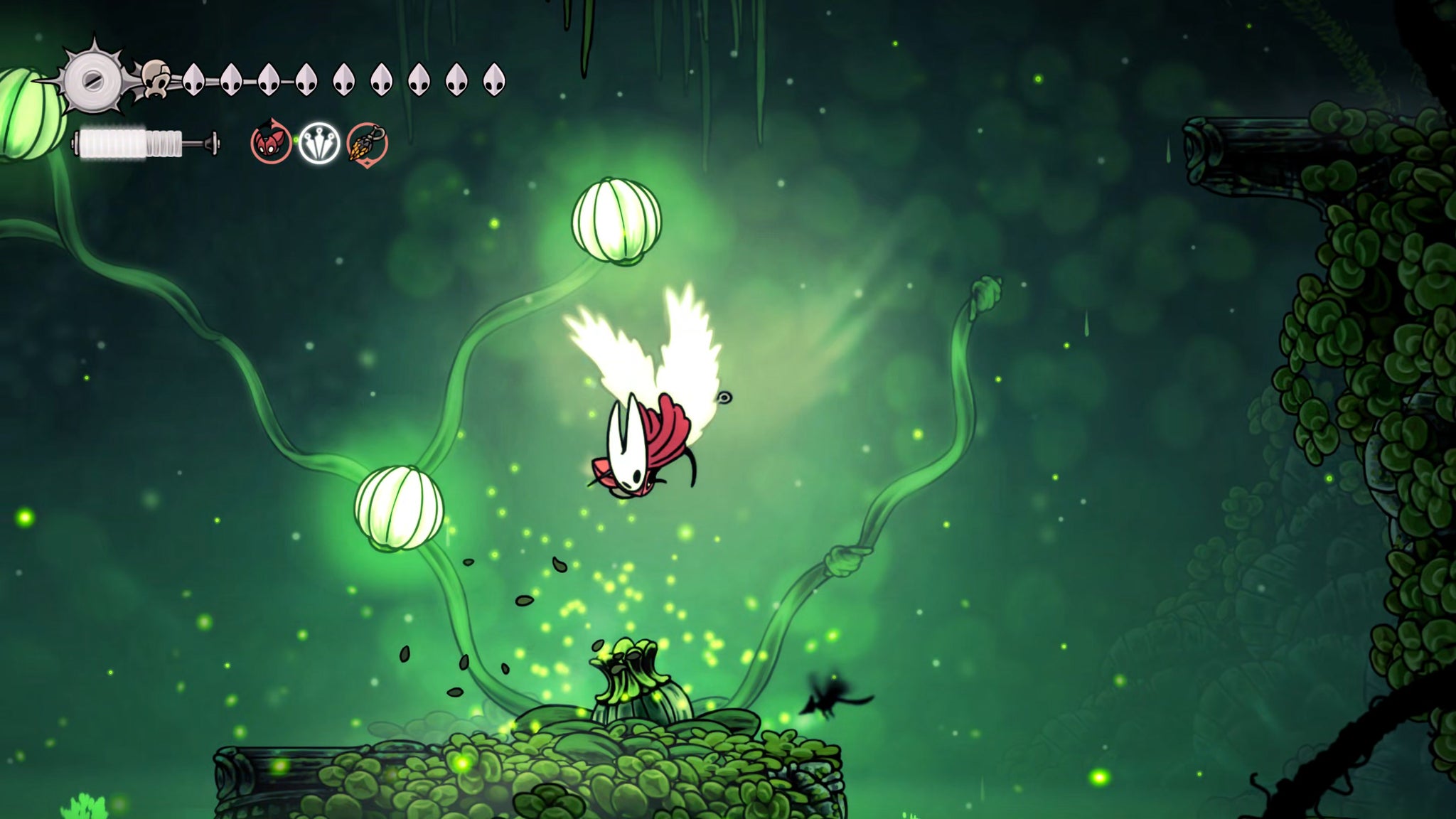 A screenshot of Hollow Knight: Silksong showing the path through Lost Verdania. - 10