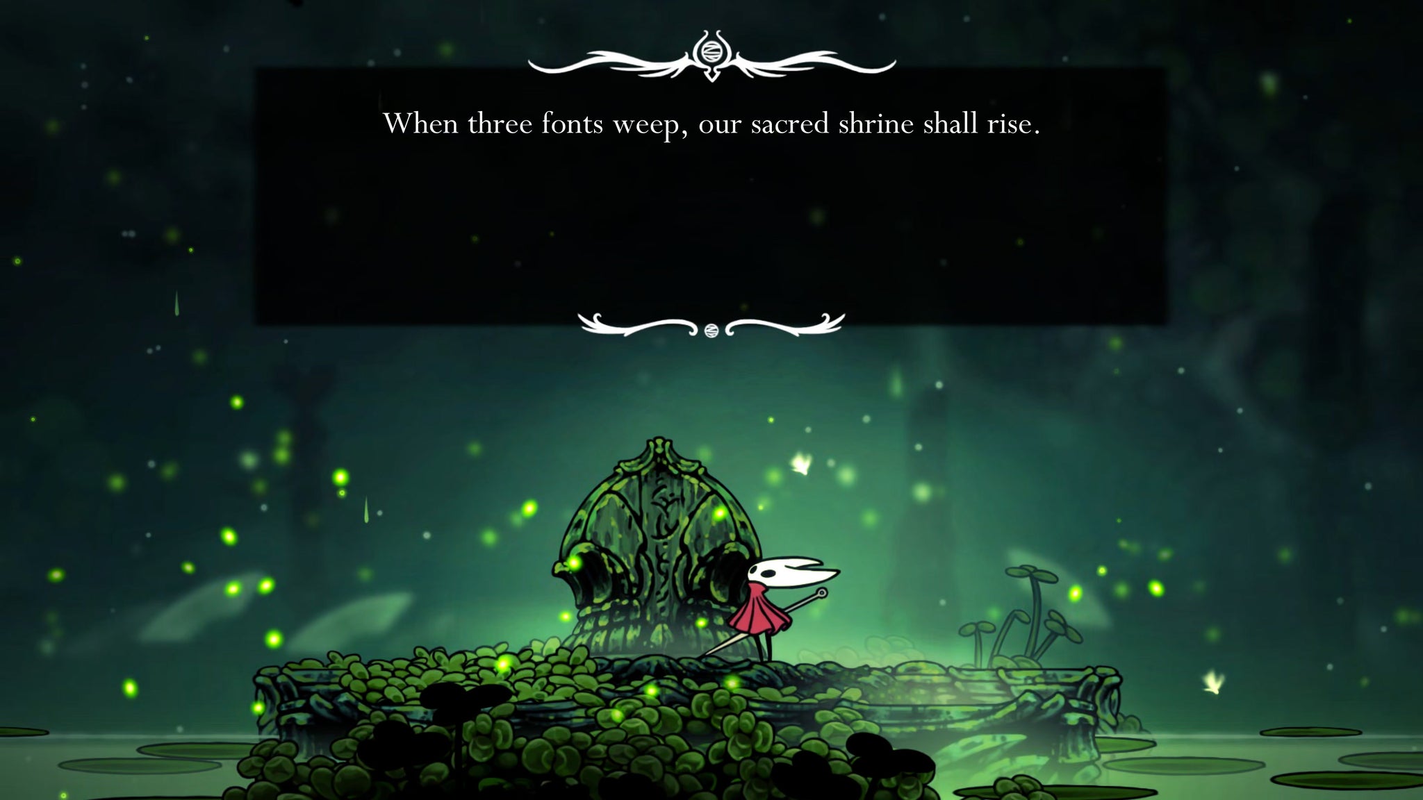 A screenshot of Hollow Knight: Silksong showing the path through Lost Verdania. - 14