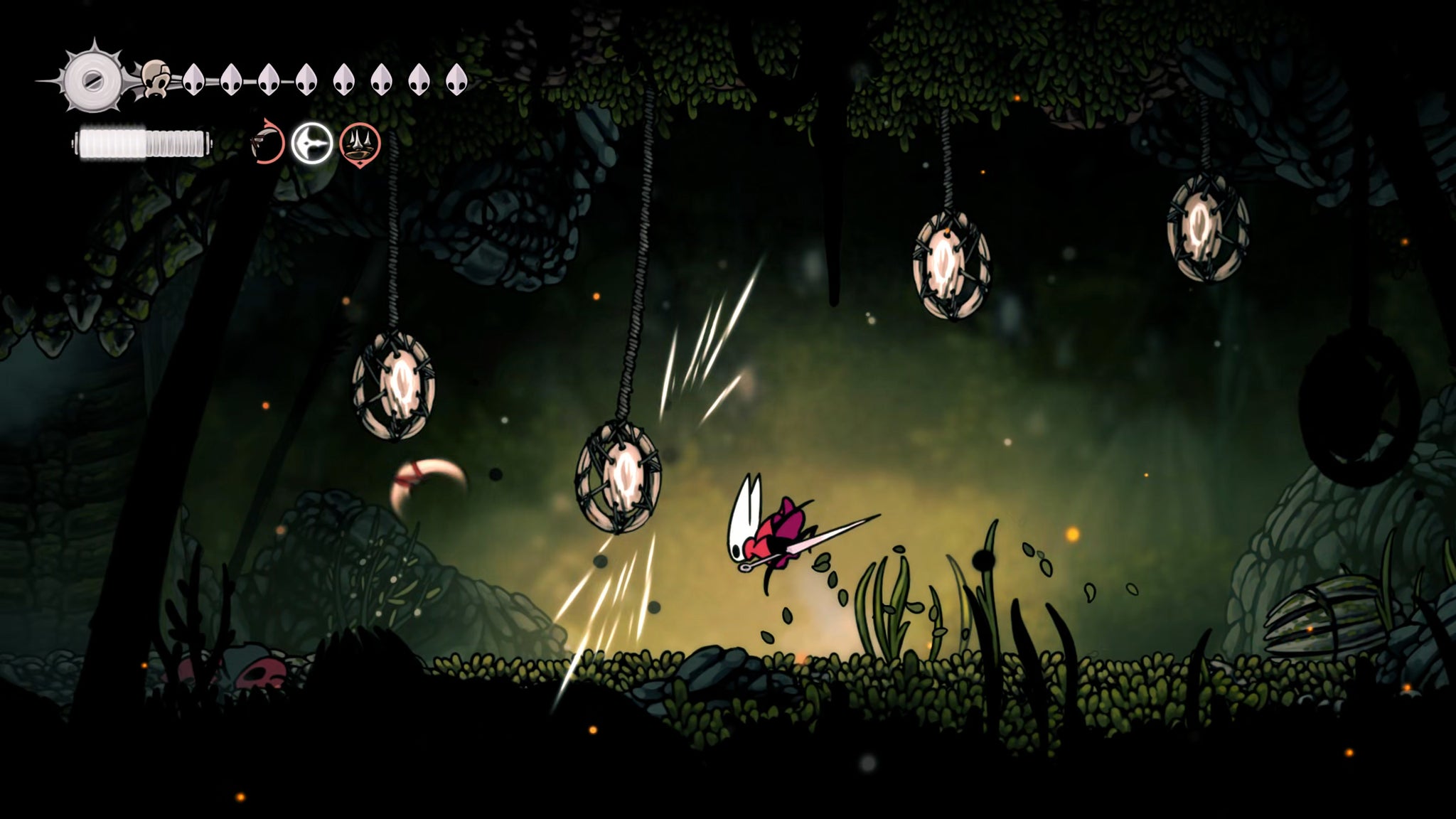 A screenshot of Hollow Knight: Silksong showing the path through various final quests and activities in Act 3. - 9