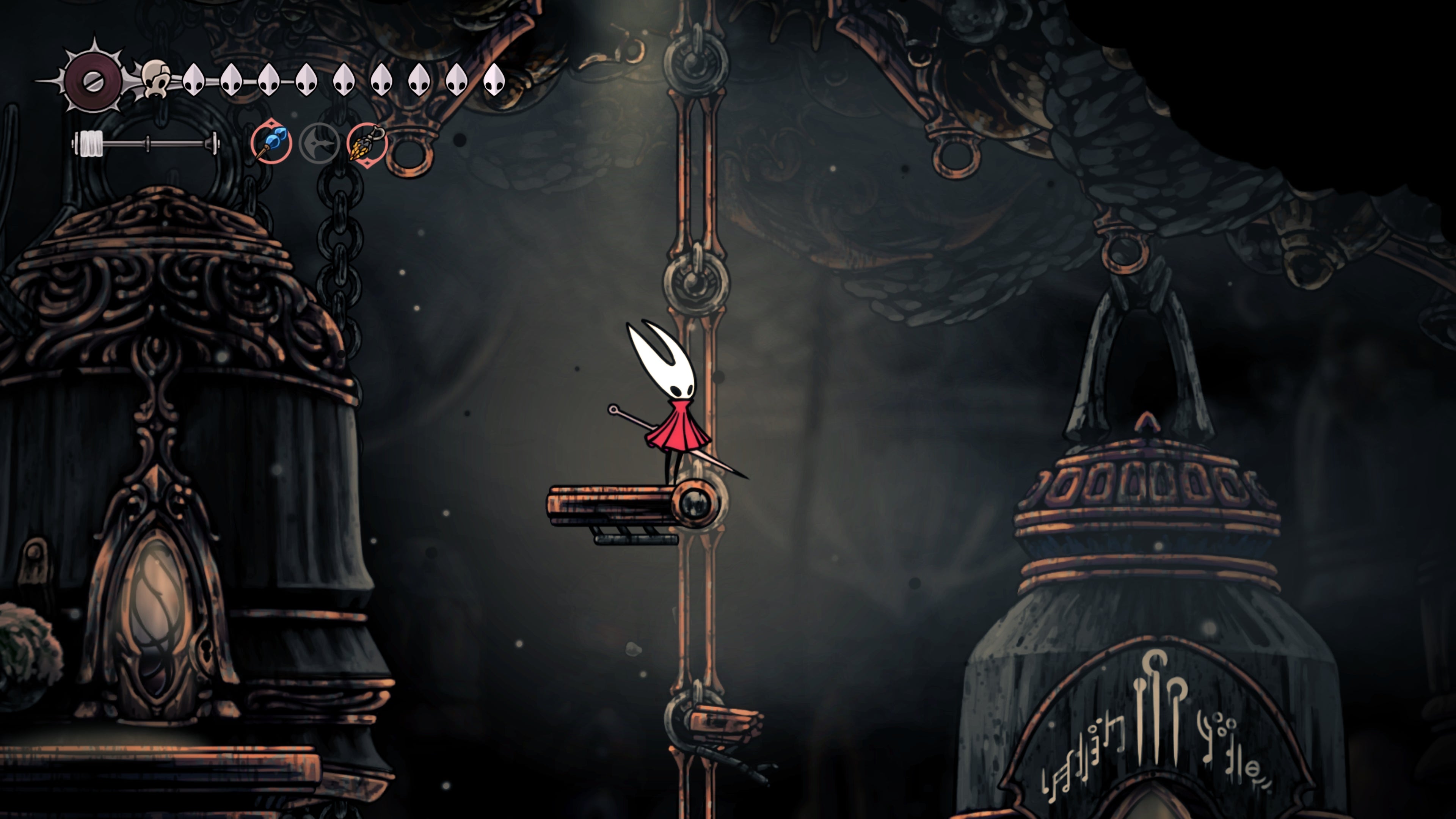 A screenshot of Hollow Knight: Silksong showing the path through various final quests and activities in Act 3. - 13