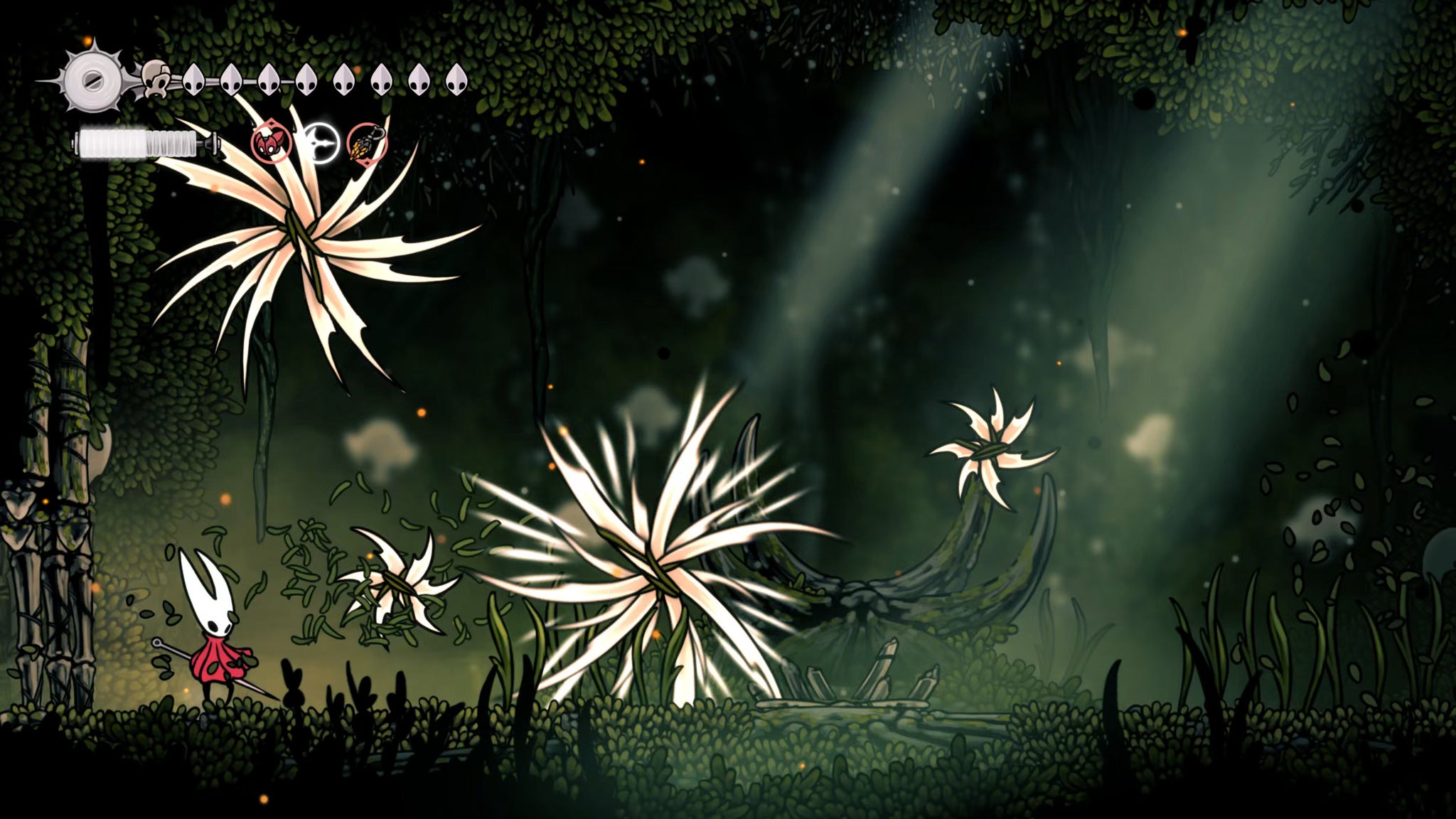 A screenshot of Hollow Knight: Silksong showing the path through various final quests and activities in Act 3. - 20