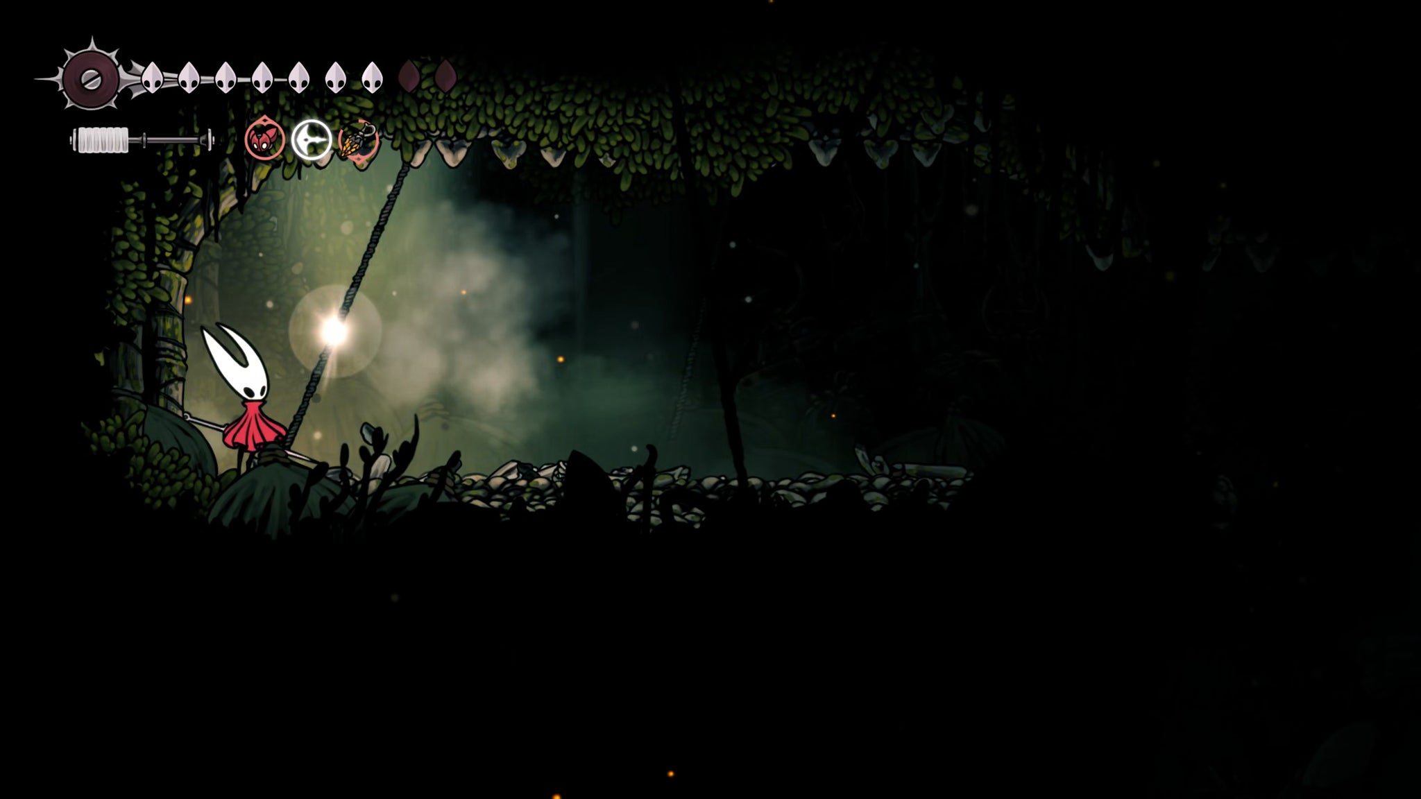 A screenshot of Hollow Knight: Silksong showing the path through various final quests and activities in Act 3. - 21