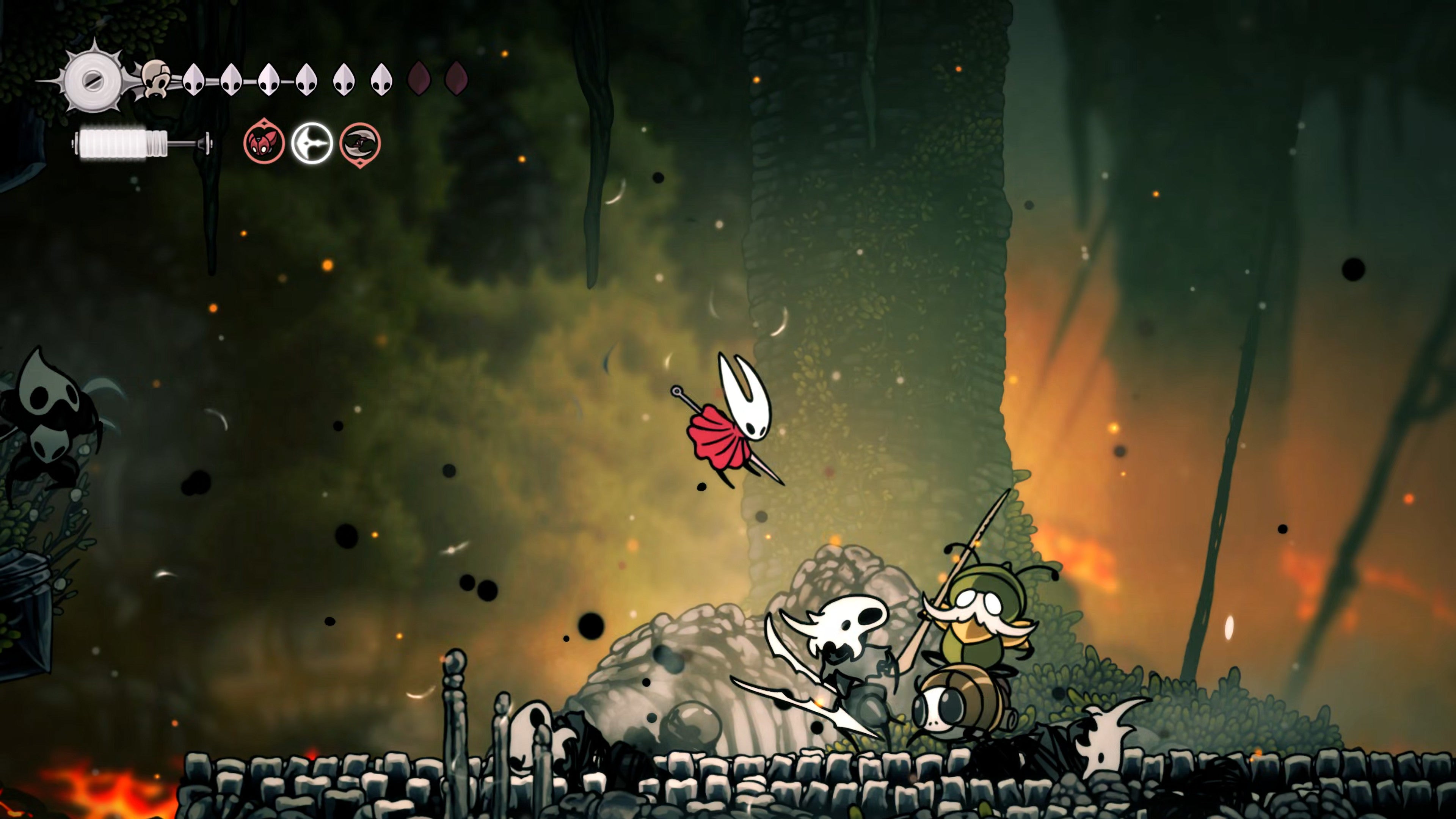 A screenshot of Hollow Knight: Silksong showing the path through various final quests and activities in Act 3. - 23
