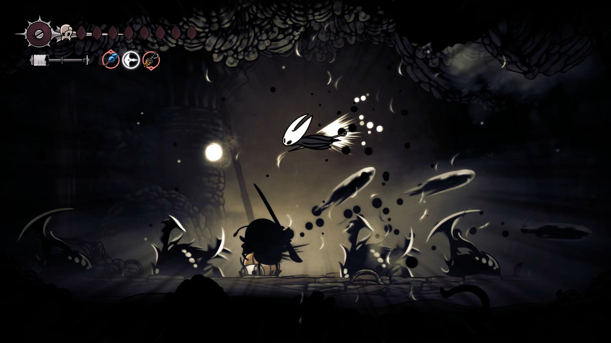 A screenshot of Hollow Knight: Silksong showing the path through various final quests and activities in Act 3. - 27