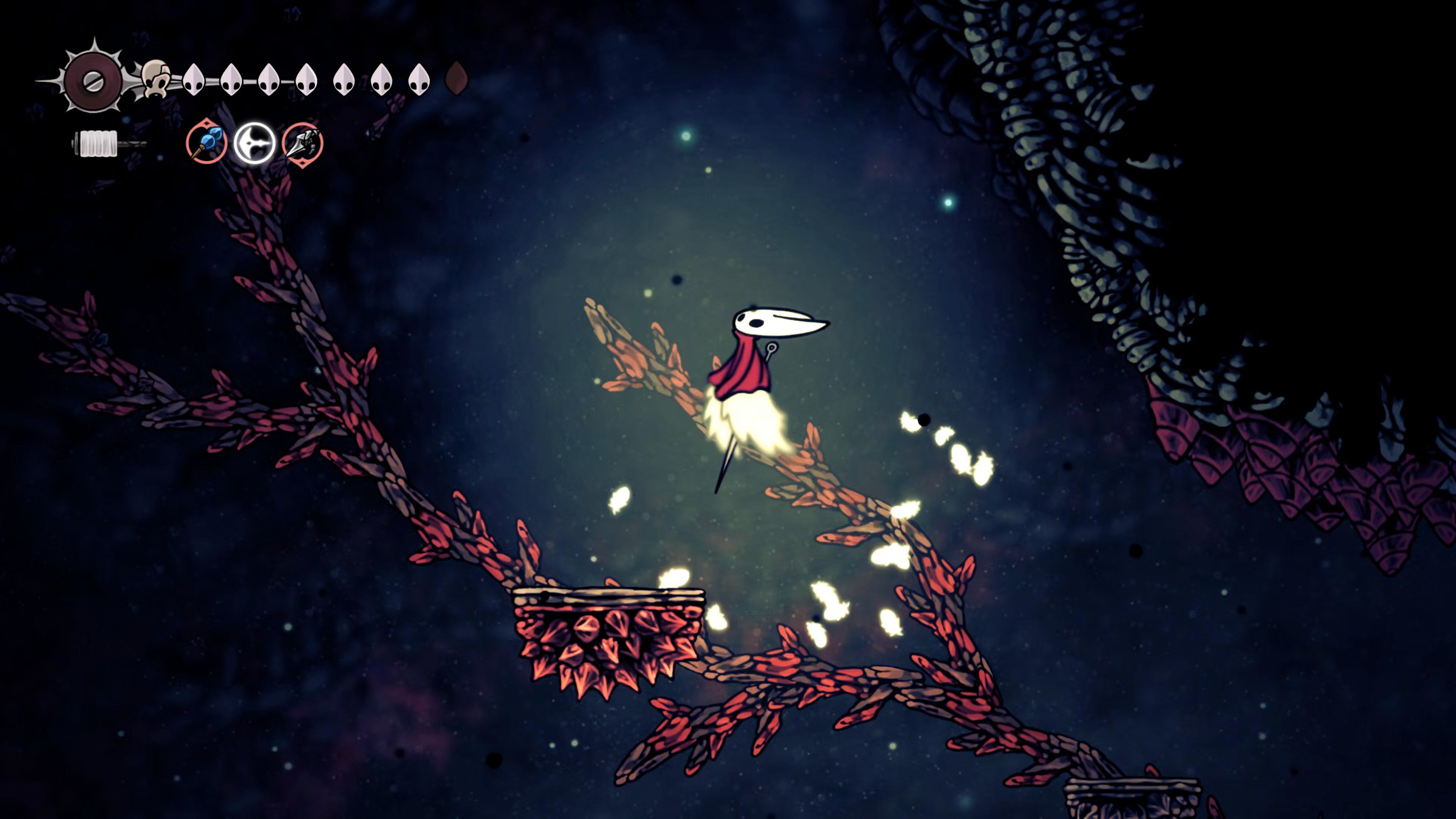 A screenshot of Hollow Knight: Silksong showing the path through various final quests and activities in Act 3. - 30