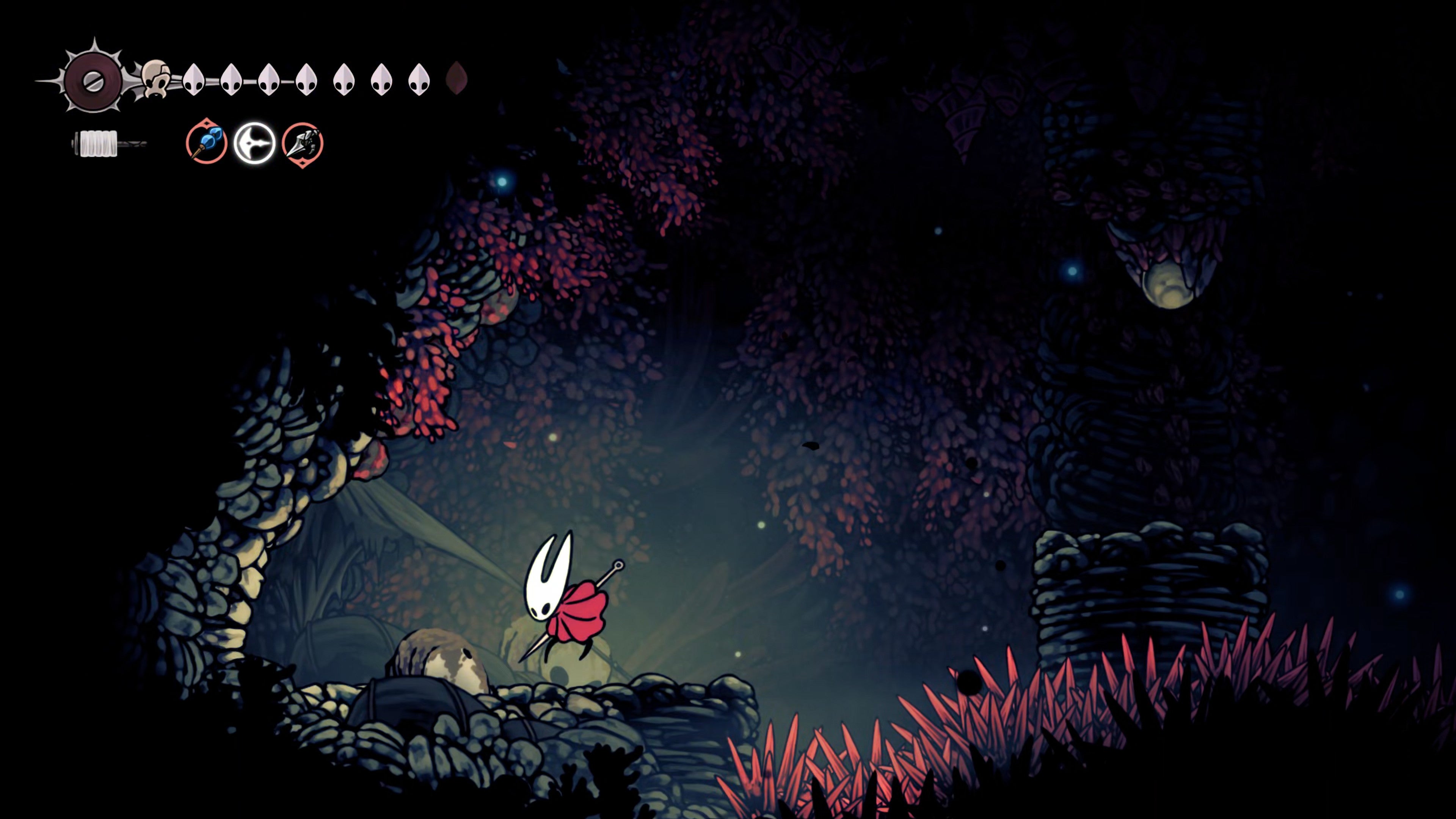 A screenshot of Hollow Knight: Silksong showing the path through various final quests and activities in Act 3. - 32