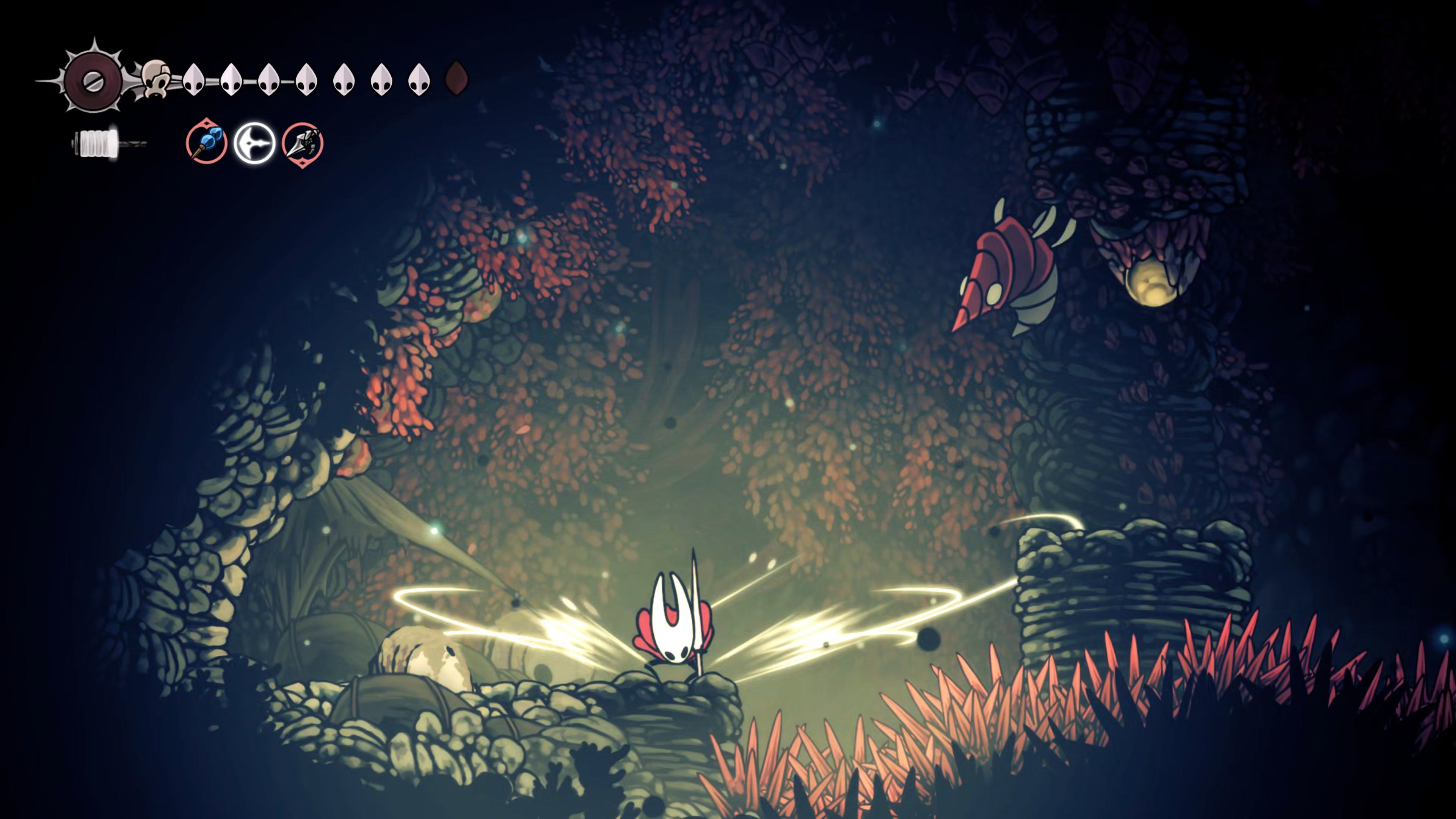 A screenshot of Hollow Knight: Silksong showing the path through various final quests and activities in Act 3. - 33