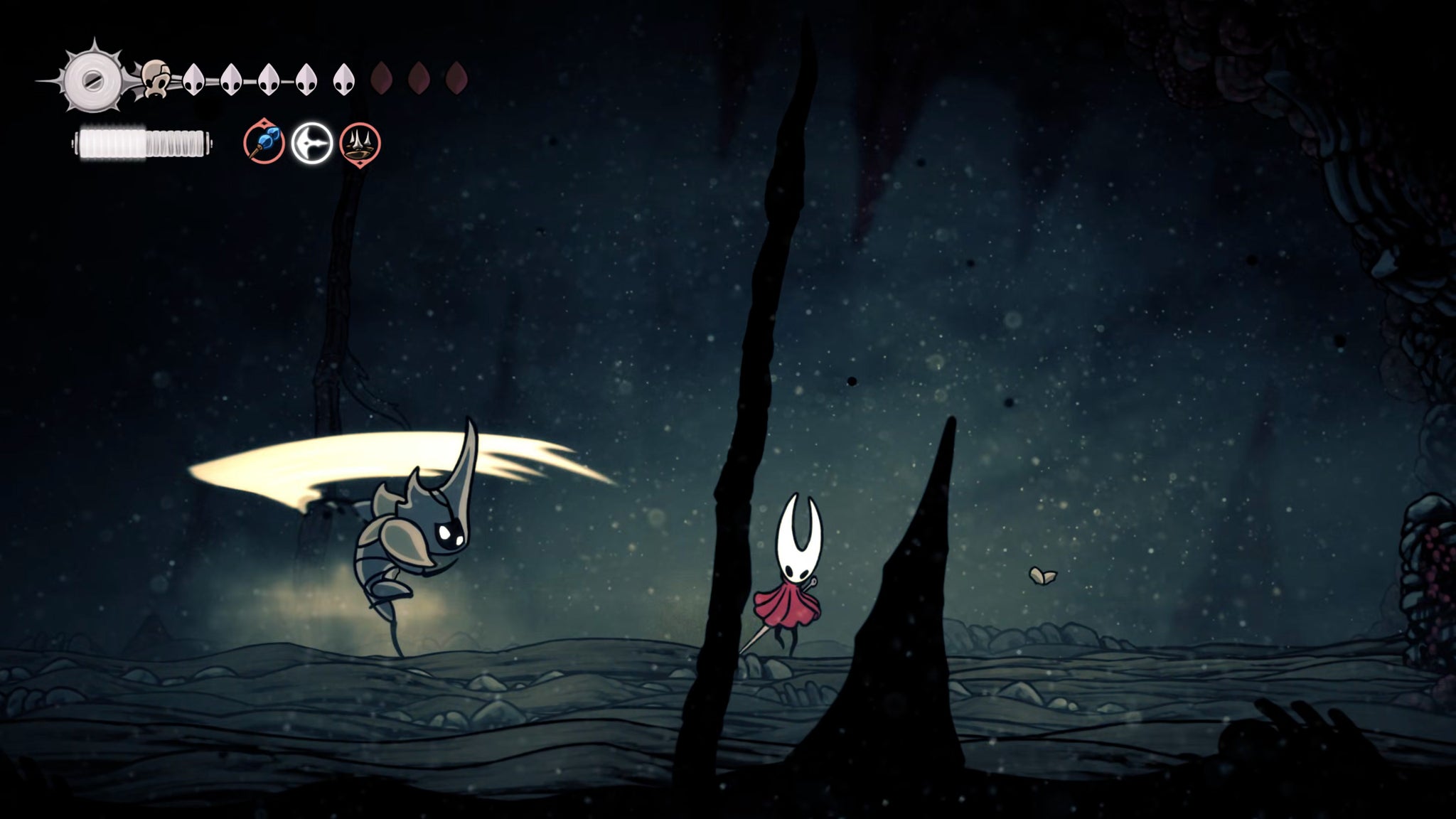 A screenshot of Hollow Knight: Silksong showing the path through various final quests and activities in Act 3. - 35