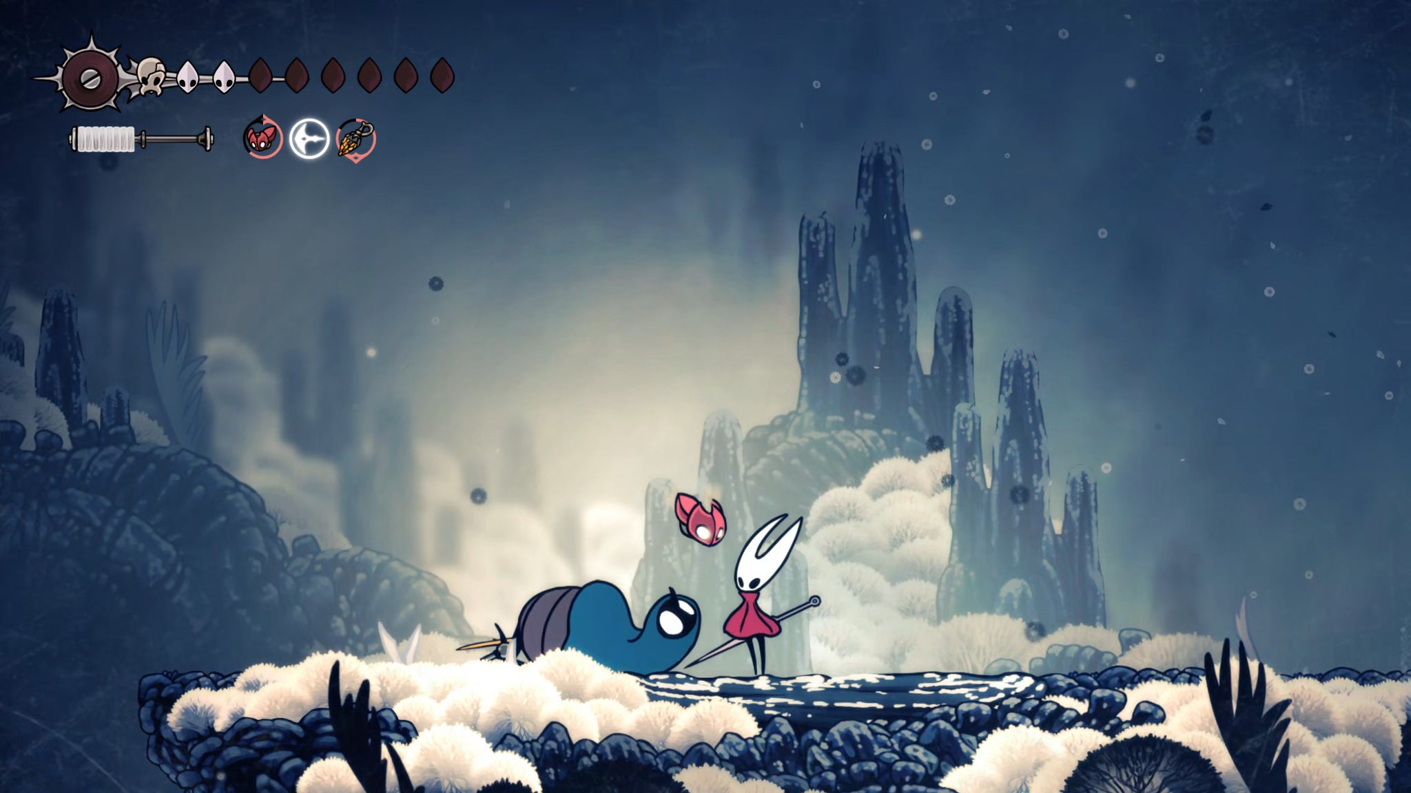 A screenshot of Hollow Knight: Silksong showing the path through various final quests and activities in Act 3. - 40