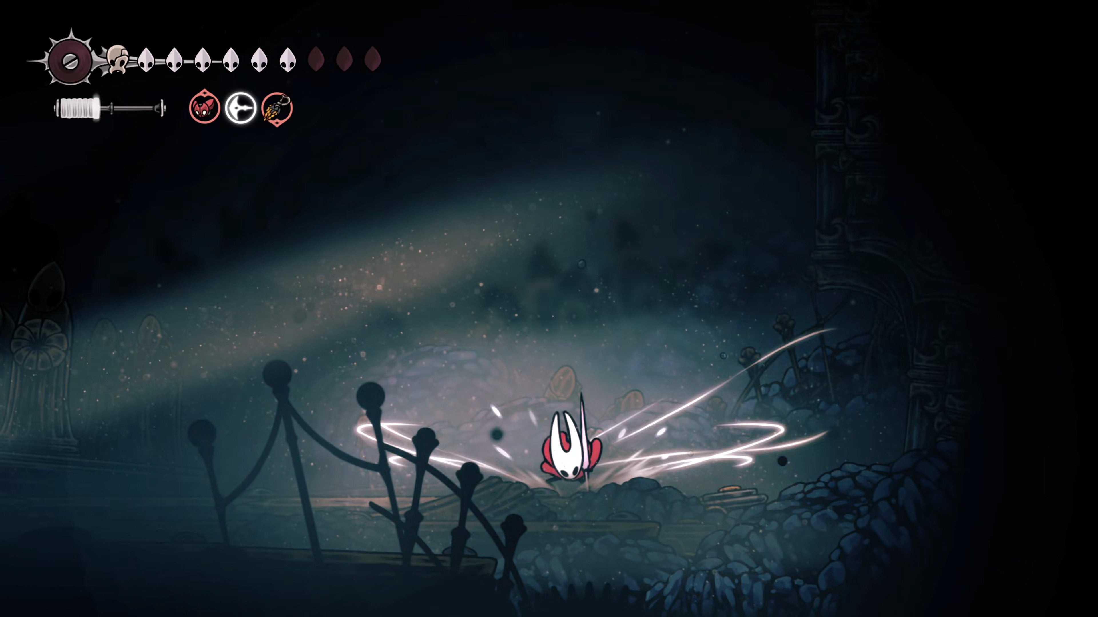 A screenshot of Hollow Knight: Silksong showing the path through various final quests and activities in Act 3. - 75