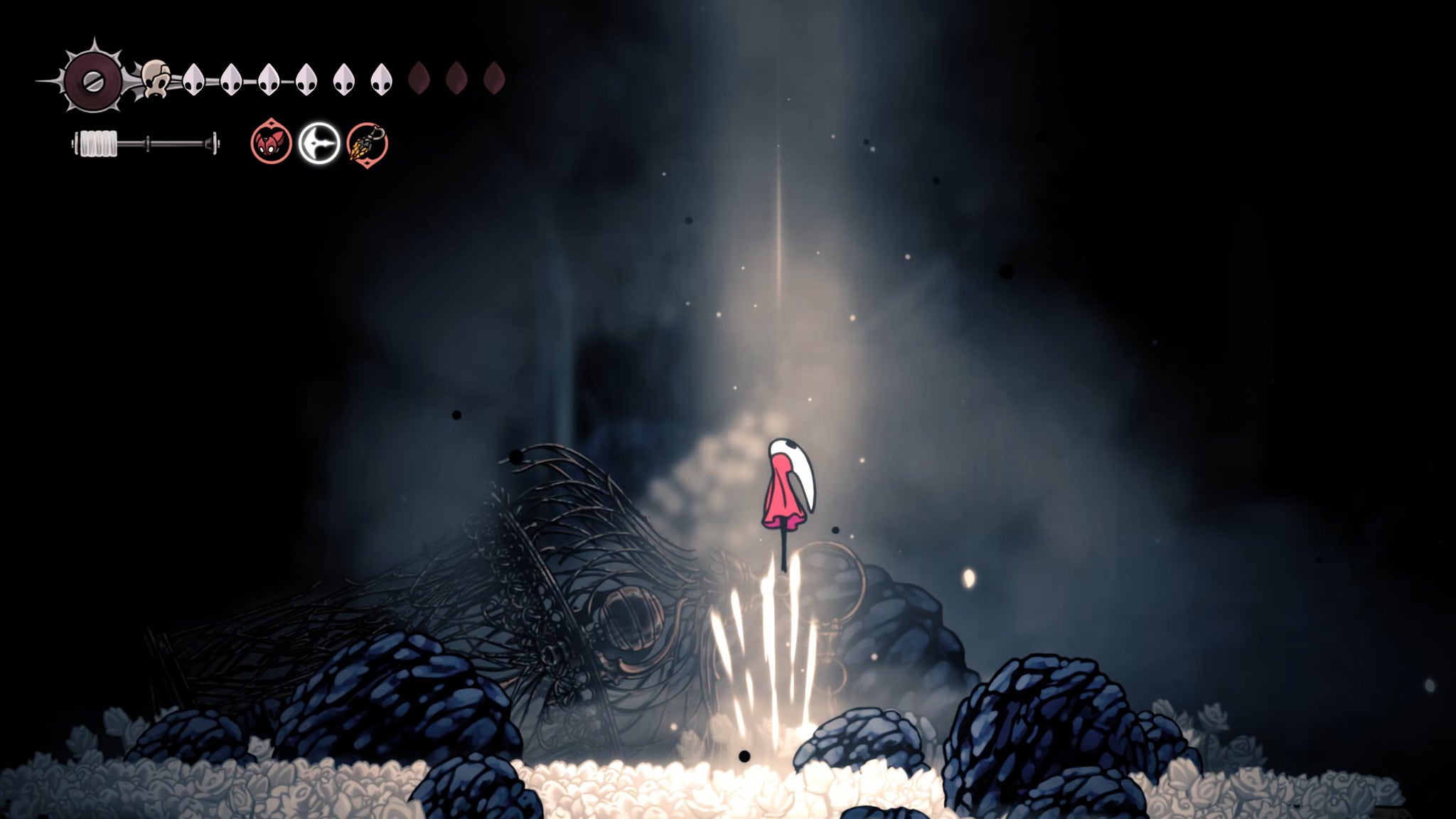 A screenshot of Hollow Knight: Silksong showing the path through various final quests and activities in Act 3. - 78