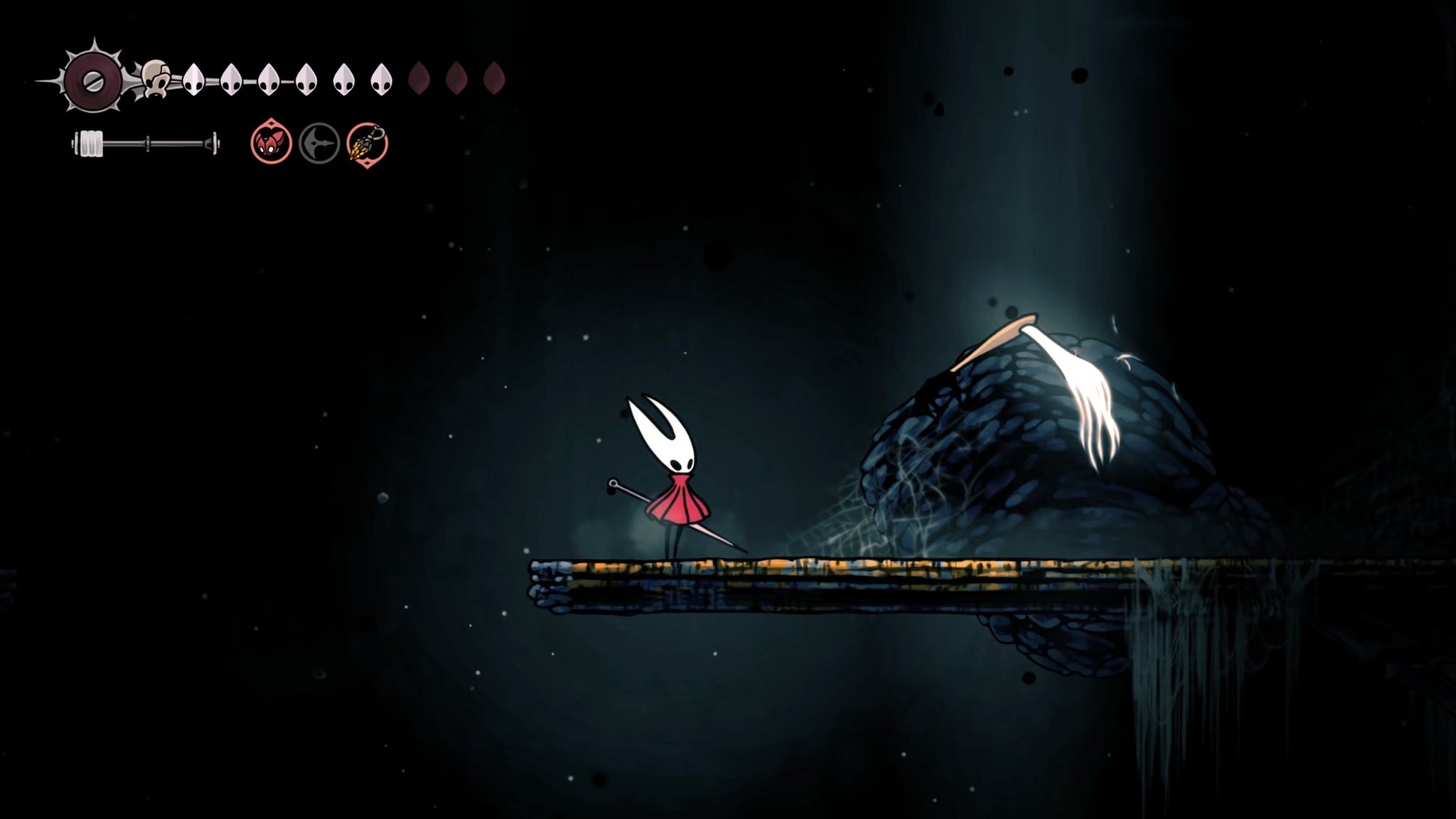 A screenshot of Hollow Knight: Silksong showing the path through various final quests and activities in Act 3. - 79