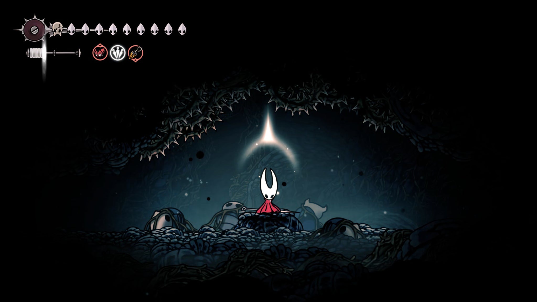 A screenshot of Hollow Knight: Silksong showing the path through various final quests and activities in Act 3. - 83