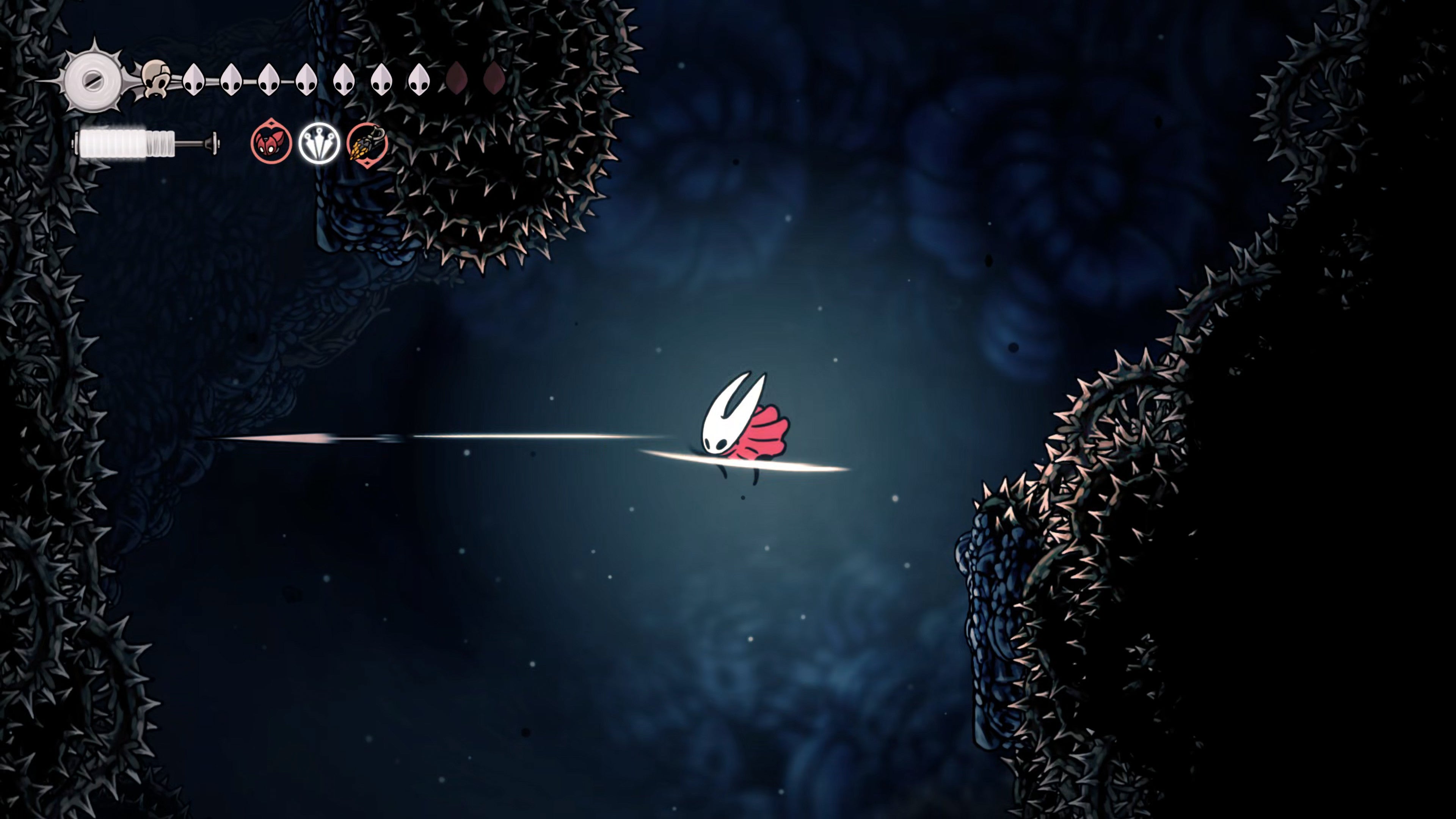 A screenshot of Hollow Knight: Silksong showing the path through various final quests and activities in Act 3. - 84