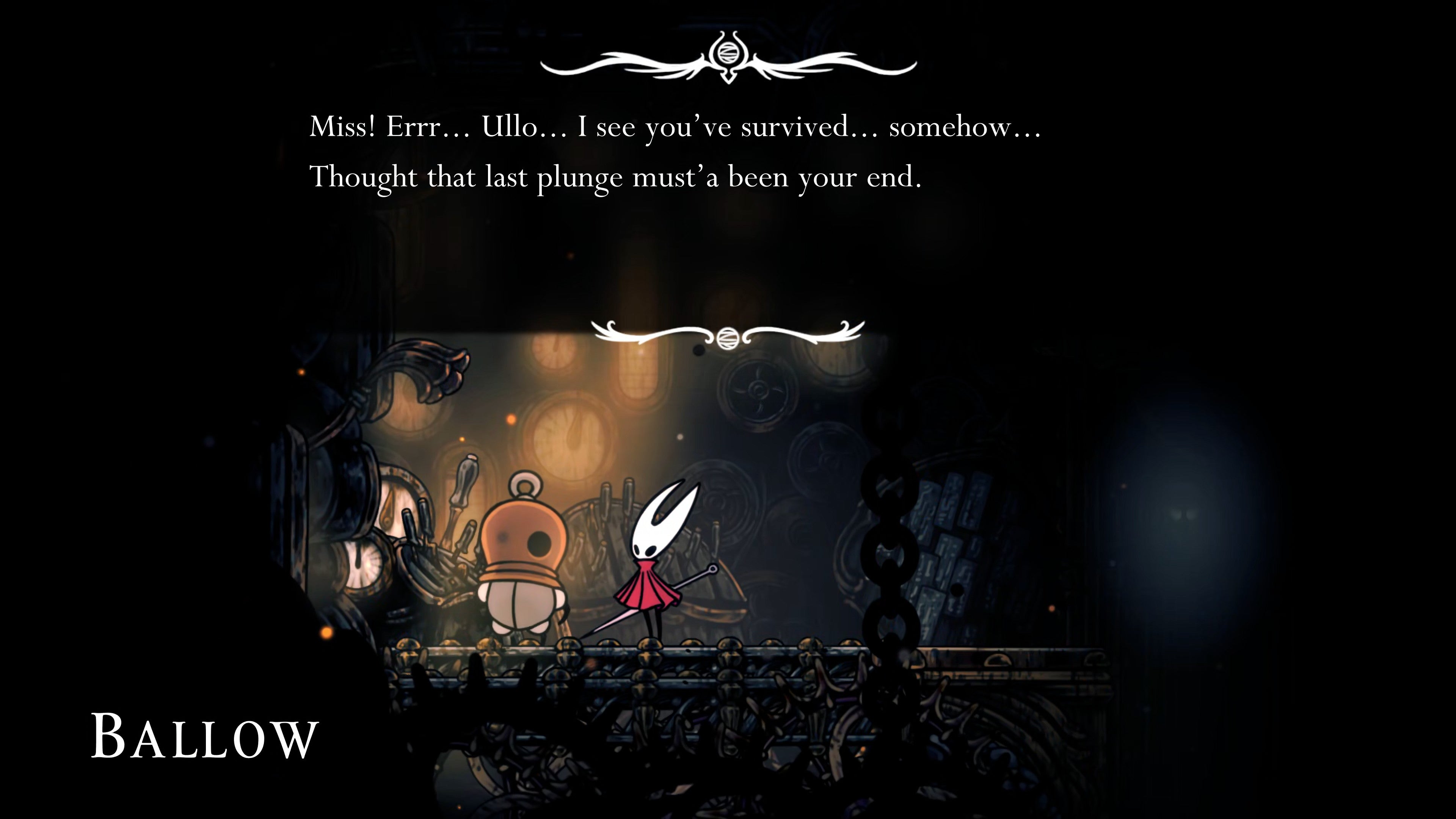 A screenshot of Hollow Knight: Silksong showing the path through The Abyss to reach the True Ending at the end of Act 3. - 4
