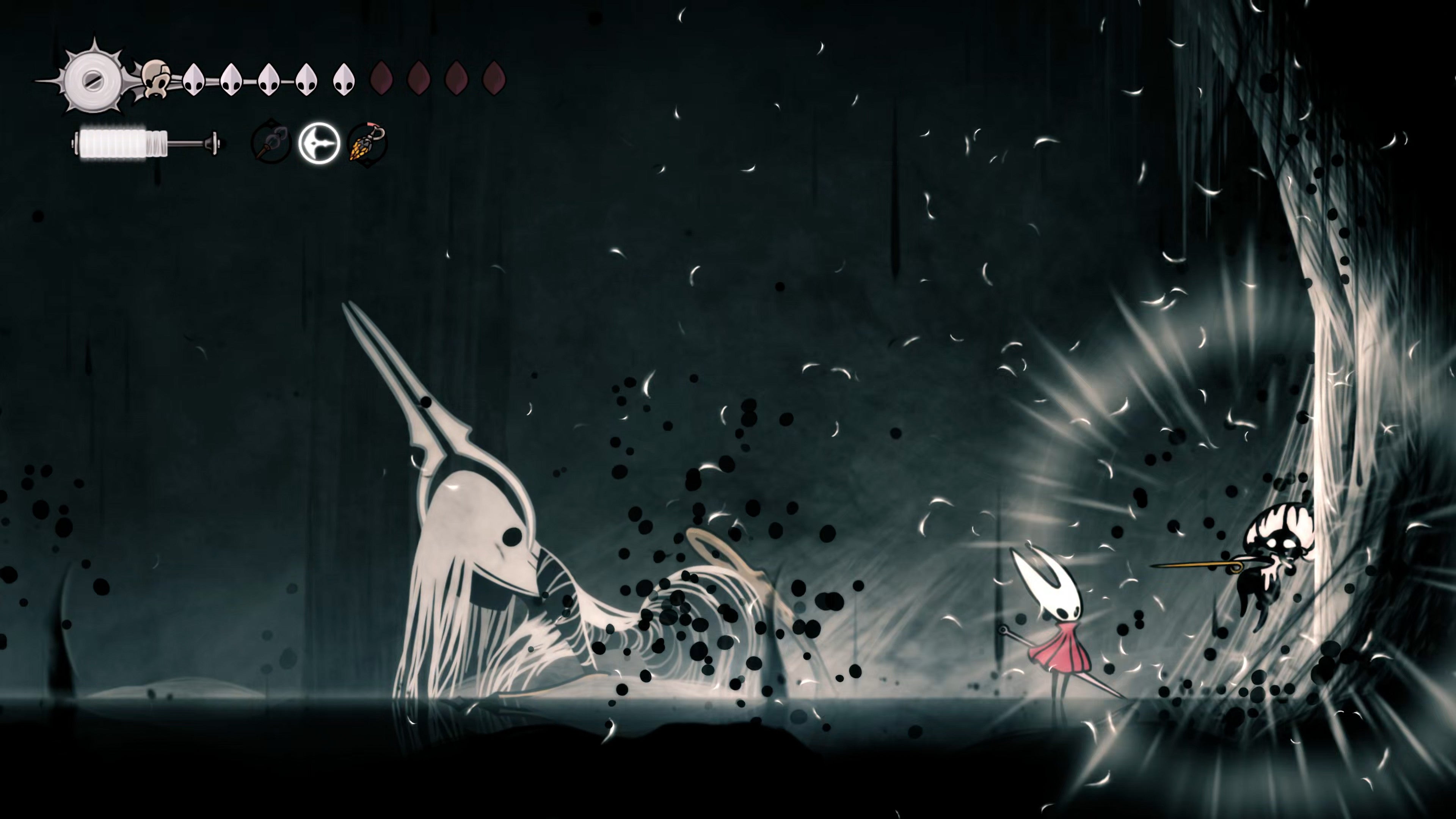 A screenshot of Hollow Knight: Silksong showing the path through The Abyss to reach the True Ending at the end of Act 3. - 15