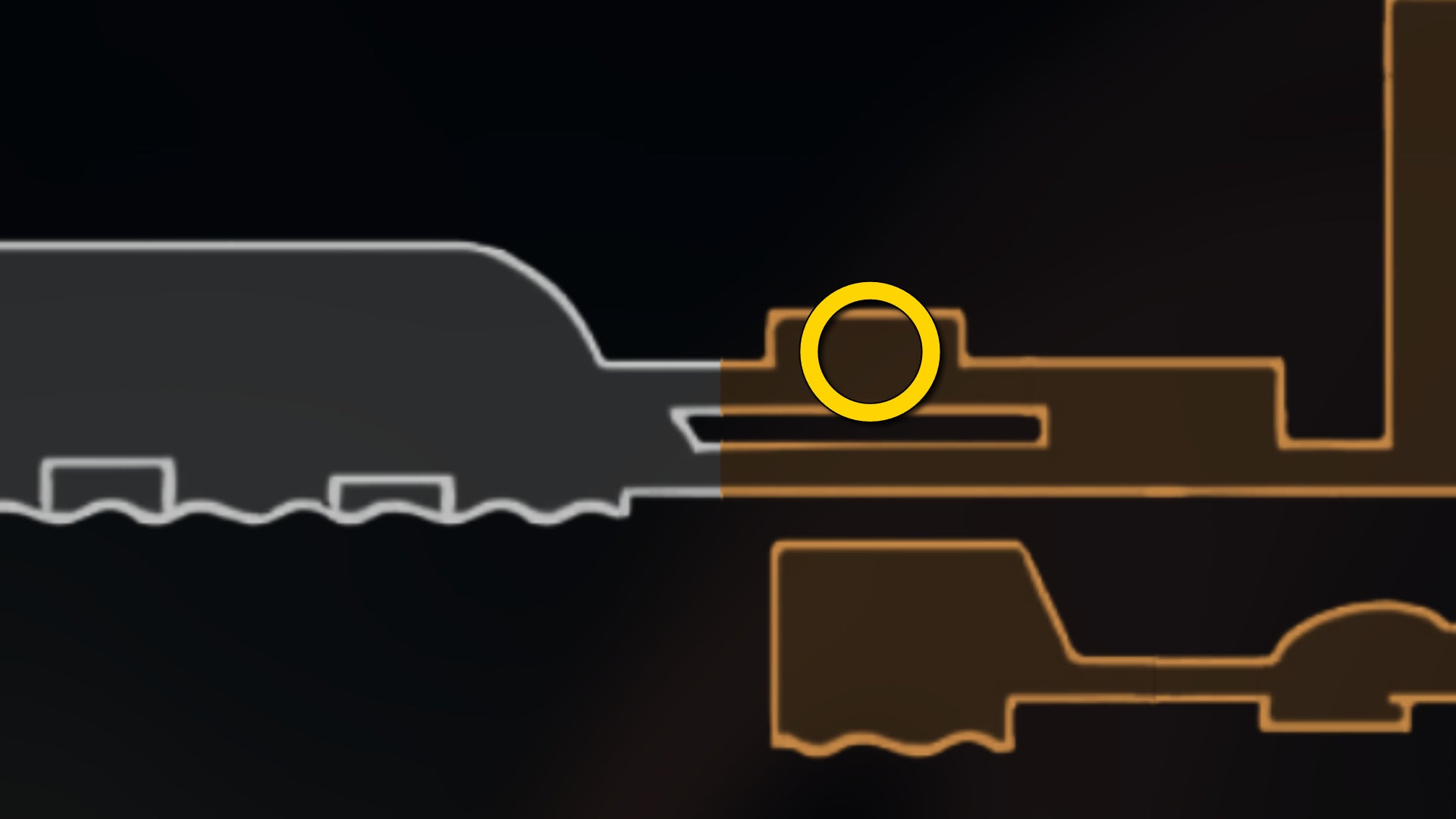 Part of the Hollow Knight: Silksong map of Deep Docks, showing the location of the gauntlet arena. - 9