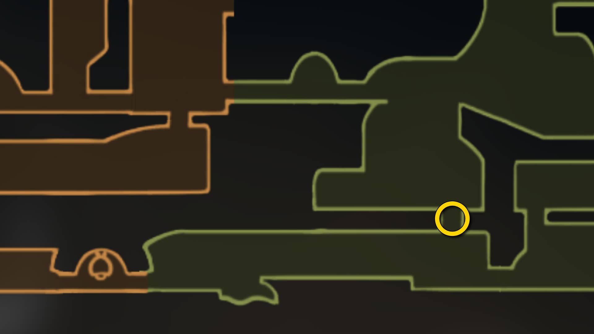 Hollow Knight: Silksong Map of the Far Fields. It shows the location of the entrance to the hidden obstacle course.