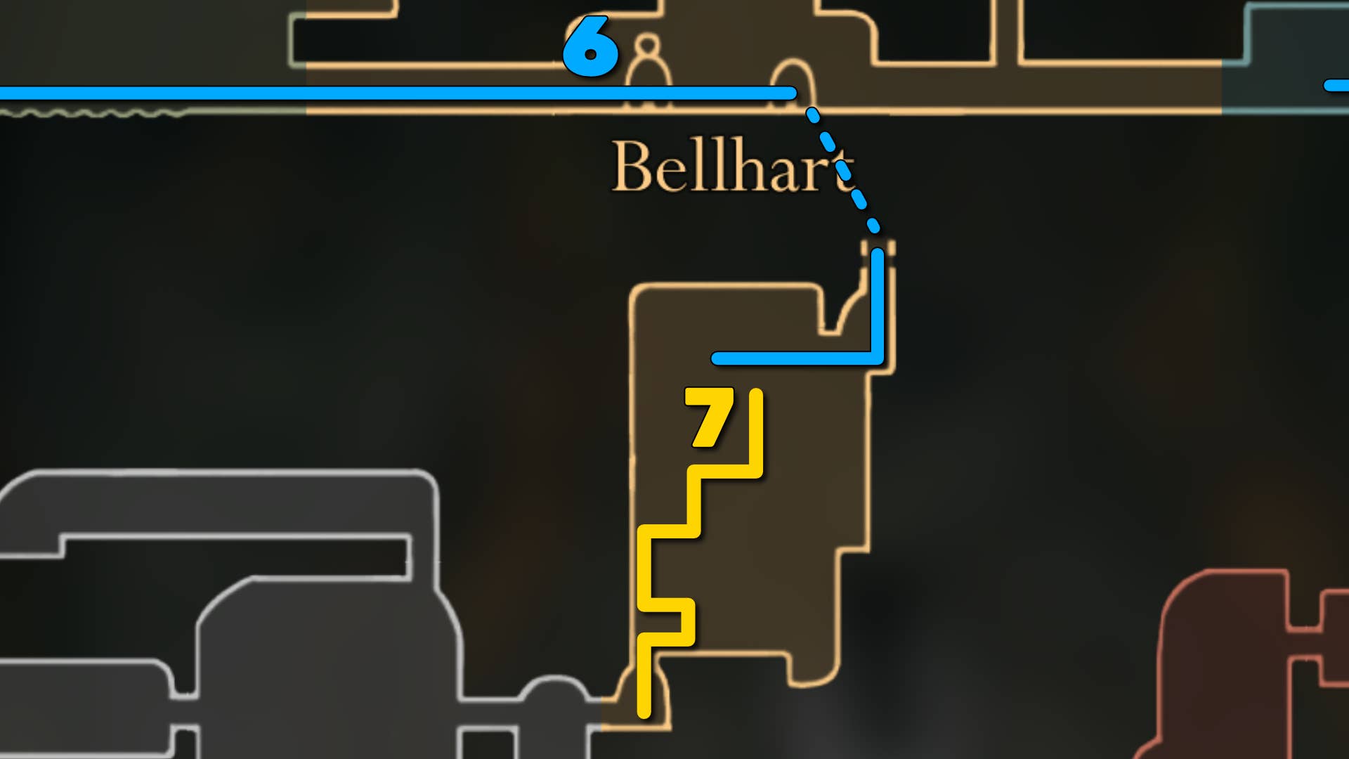 Part of Hollow Knight: Bell Heart's Silkson Map. It shows you the path to follow our walkthrough.
