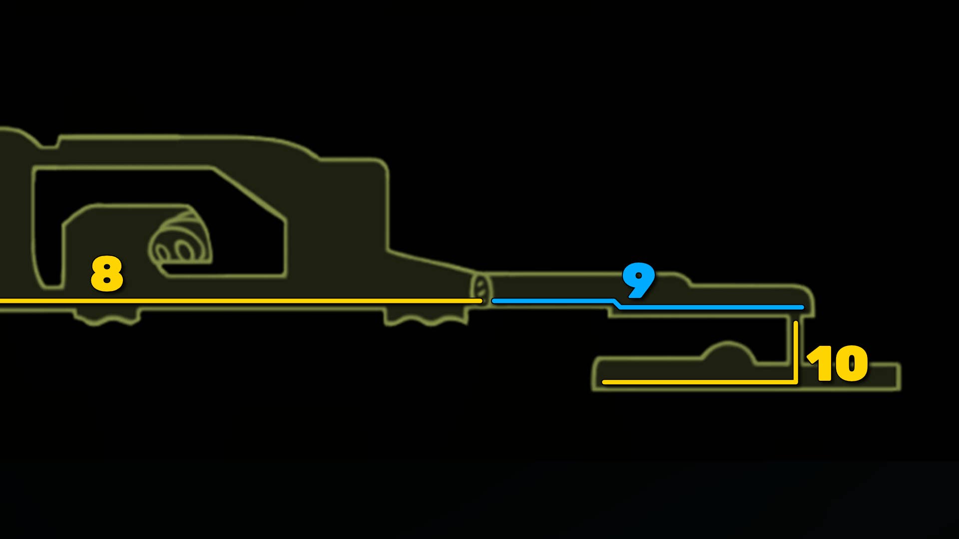 Screenshot of the Hollow Knight: Silkson shows the path through Weavenest Cindril.
