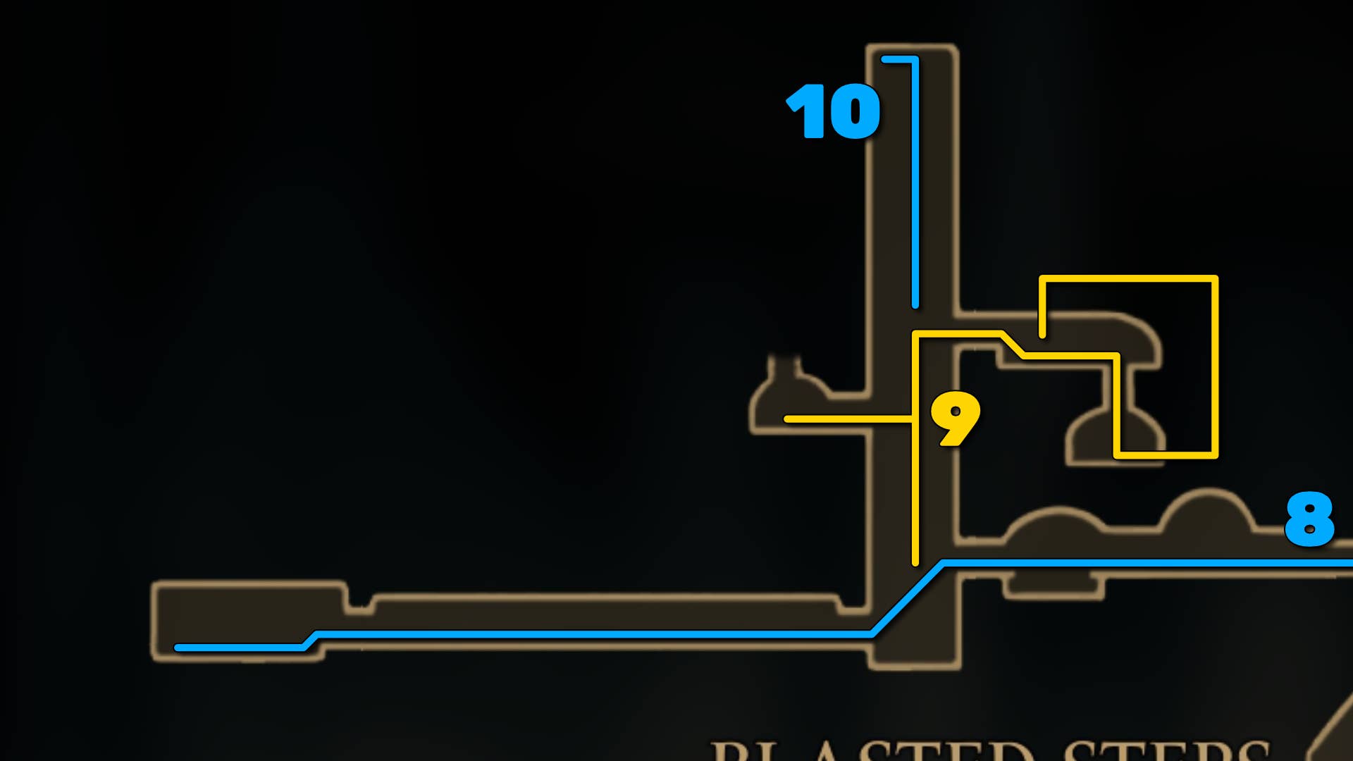 Part of Hollonite: Silkson map of explosive steps. It shows you the path to follow our walkthrough.