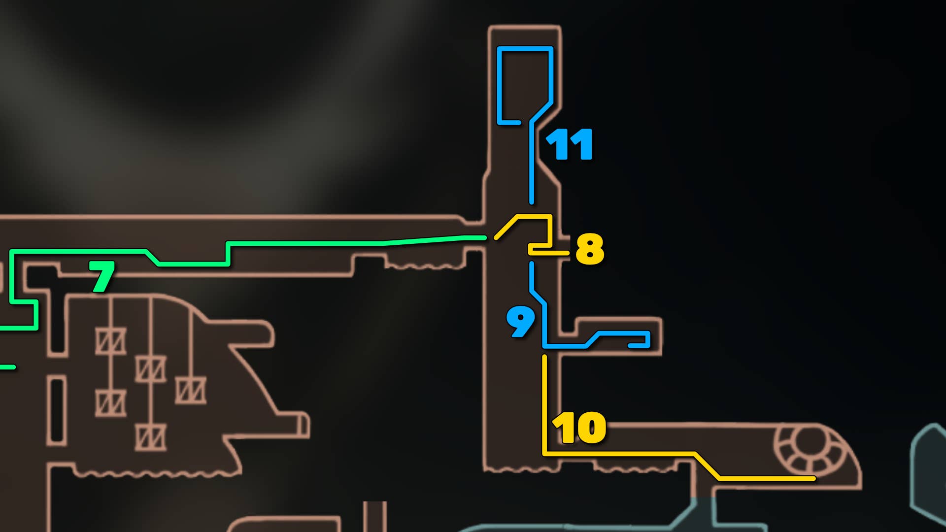 Part of the Hollow Knight: Silkson Map of the Thinner Road. It shows you the path to follow our walkthrough.