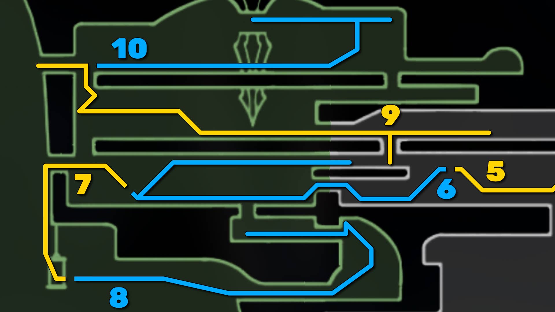 Hollow Knight: A part of Silksong's Mosshome Map, showing you the path to follow our walkthrough.