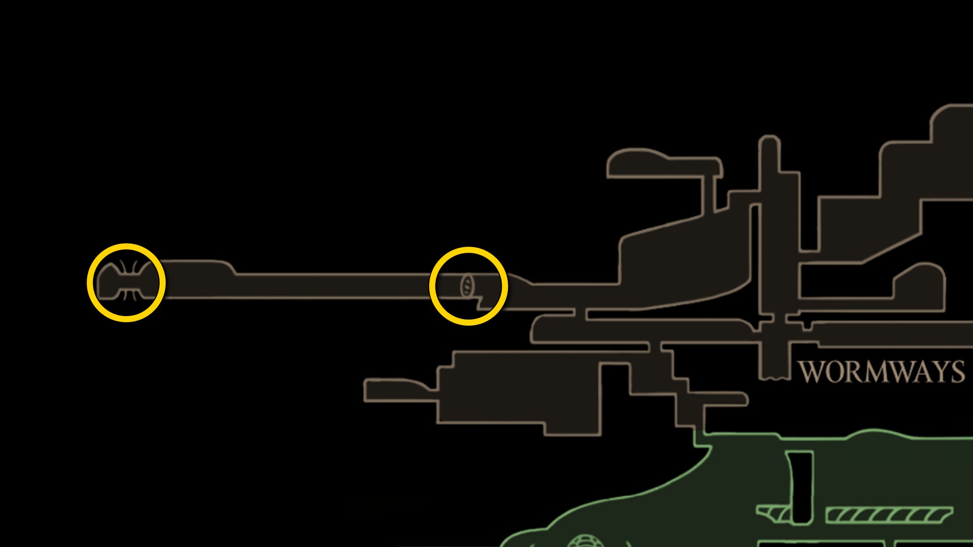 Part of the Hollow Knight: Silksong map of Weavenest Karn, showing the path forward according to our walkthrough. - 3