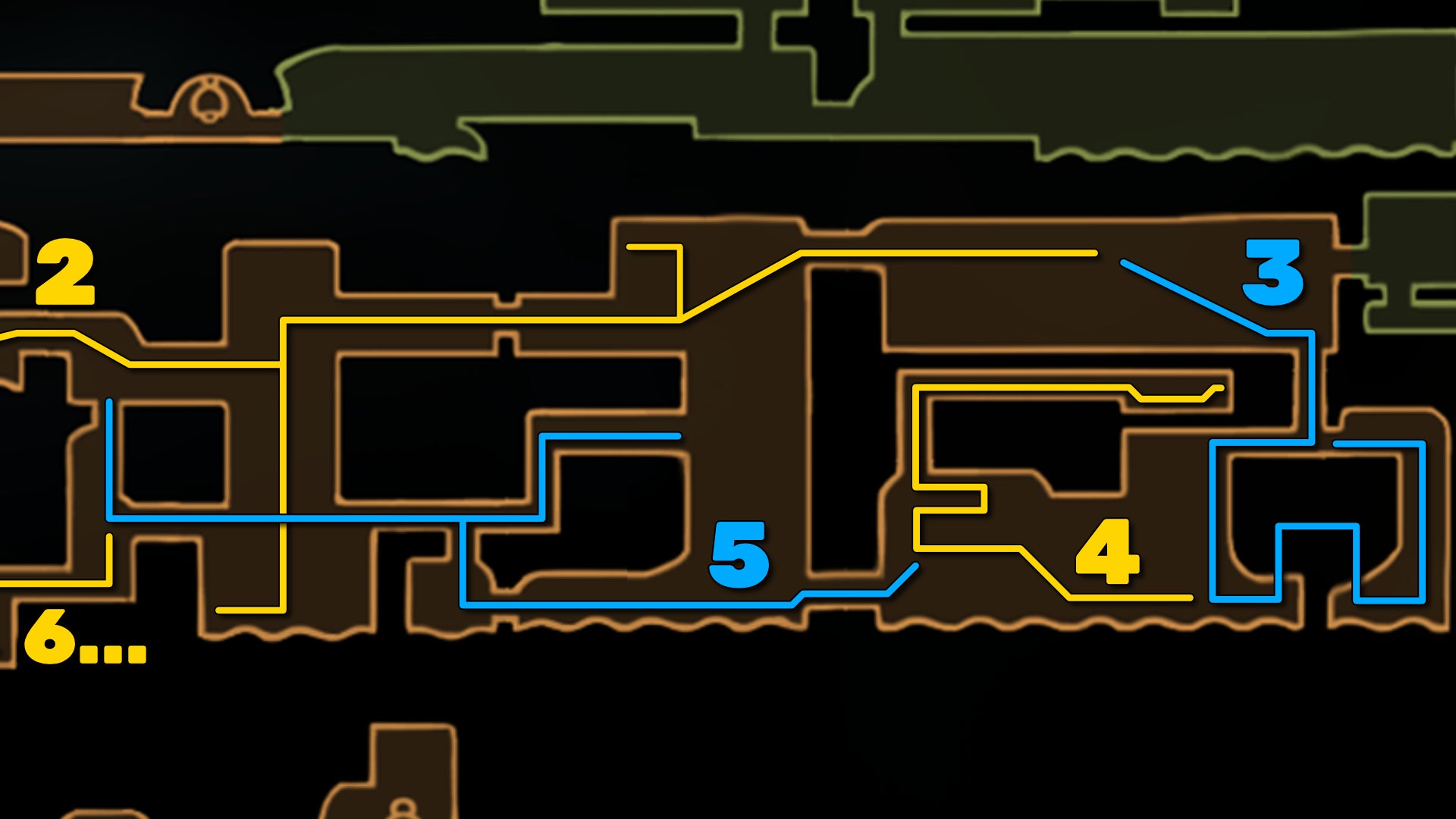 Part of the Hollow Knight: Silksong map of the Deep Docks, showing the path forward according to our walkthrough. - 4