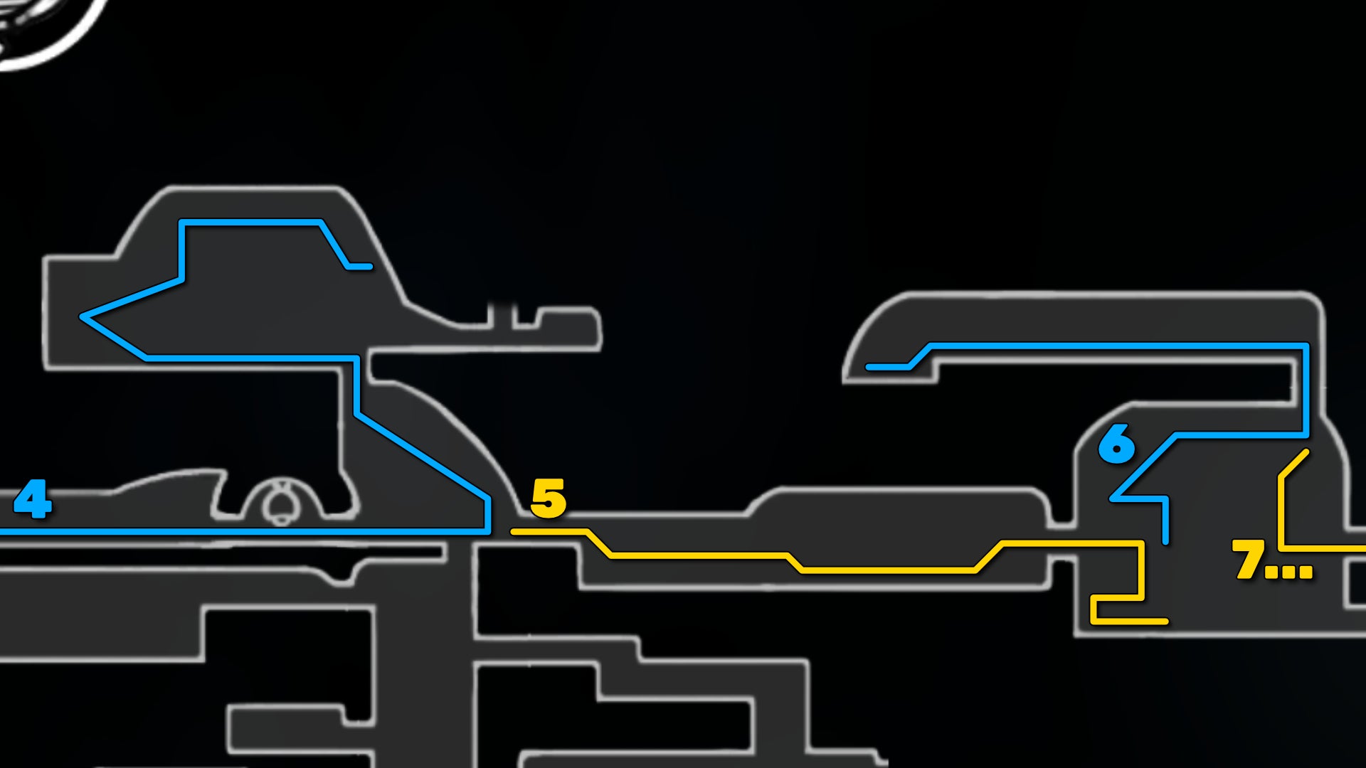 Part of the Hollow Knight: Silksong map of the Marrow, showing the path forward according to our walkthrough. - 11