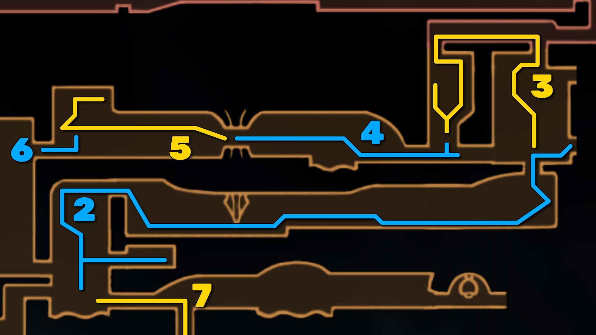 Part of Hollow Knight: Deep Dock Silkson Map. It shows you the path to follow our walkthrough.