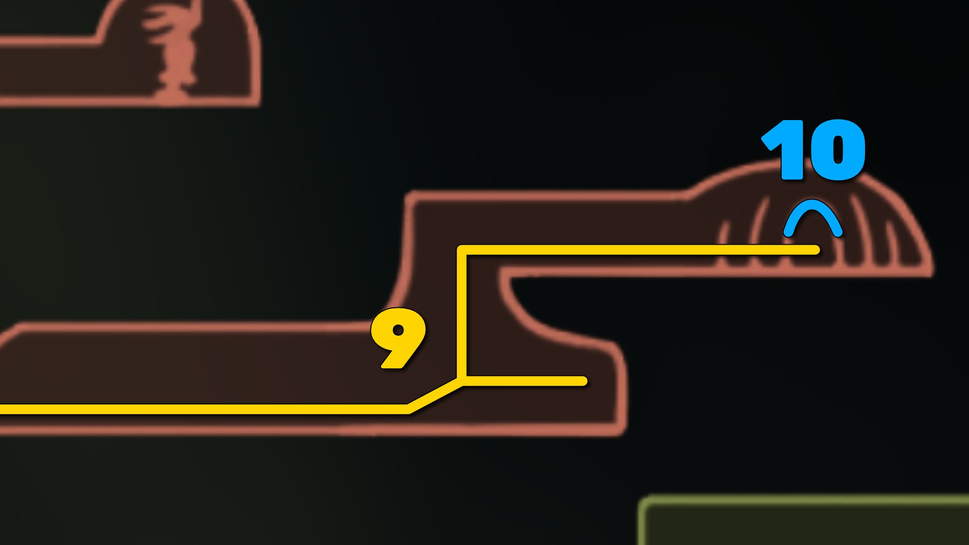 Part of the Hollow Knight: Silksong map of Hunter's March, showing the path forward according to our walkthrough. - 27