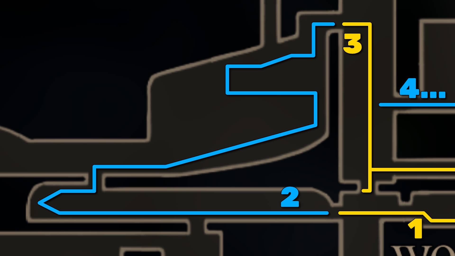 Part of the Hollow Knight: Silksong map of the Wormways, showing the path forward according to our walkthrough.