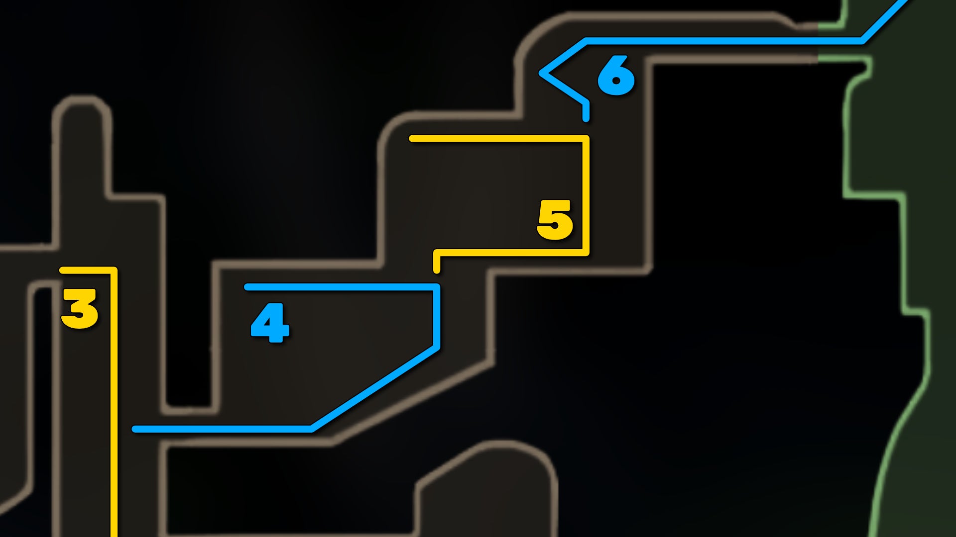 Part of the Hollow Knight: Silksong map of the Wormways, showing the path forward according to our walkthrough. - 15