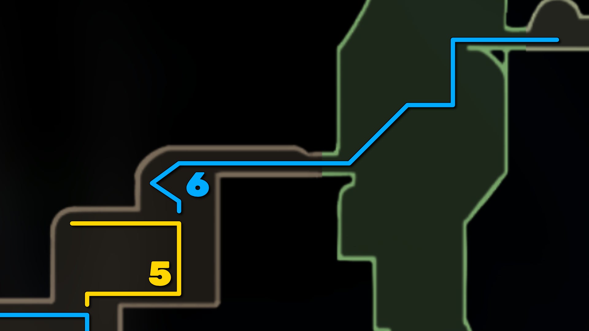 Part of the Hollow Knight: Silksong map of the Wormways, showing the path forward according to our walkthrough. - 21