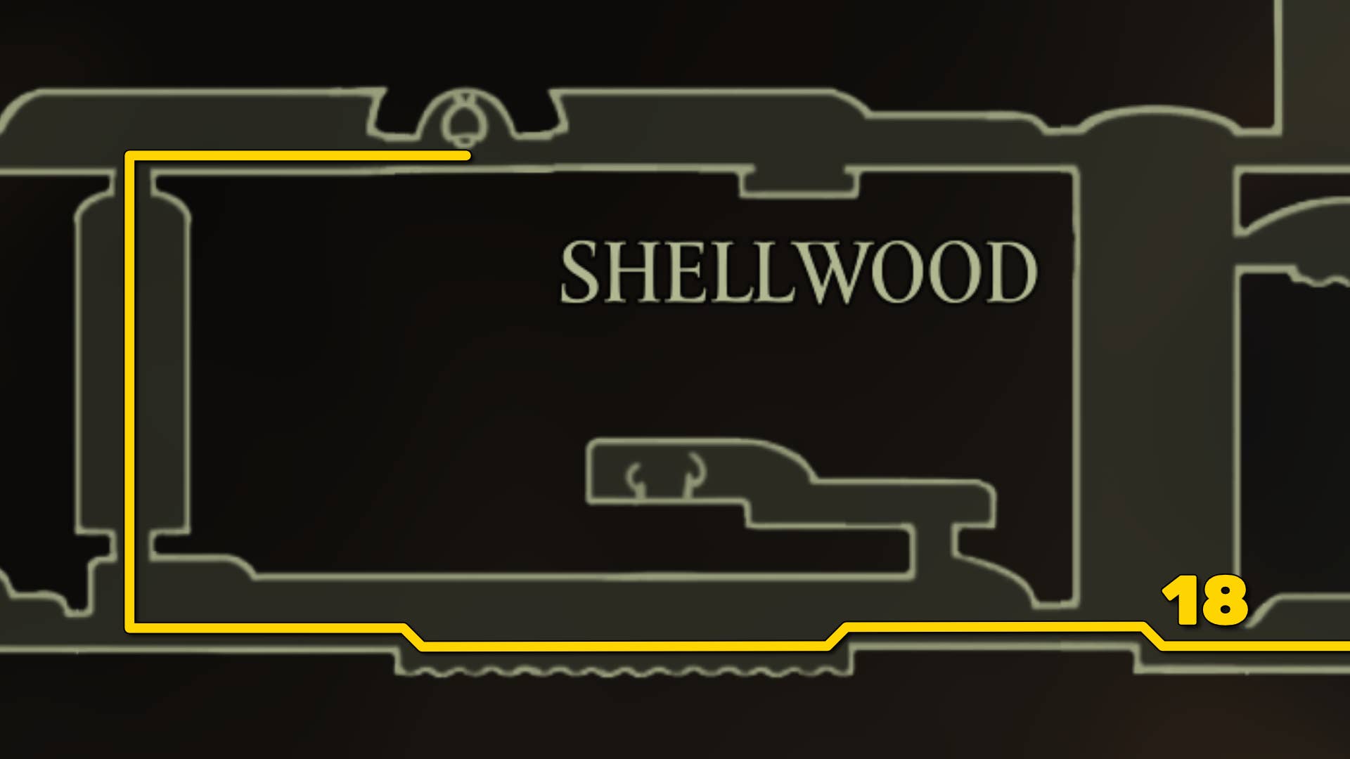 Part of Hollow Knight: Shellwood's Silkson Map. It shows you the path to follow our walkthrough.