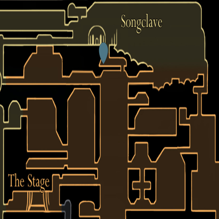 Una schermata della mappa che mostra la posizione delle volte sussurranti pezzo di mappa in Hollow Knight Silksong.