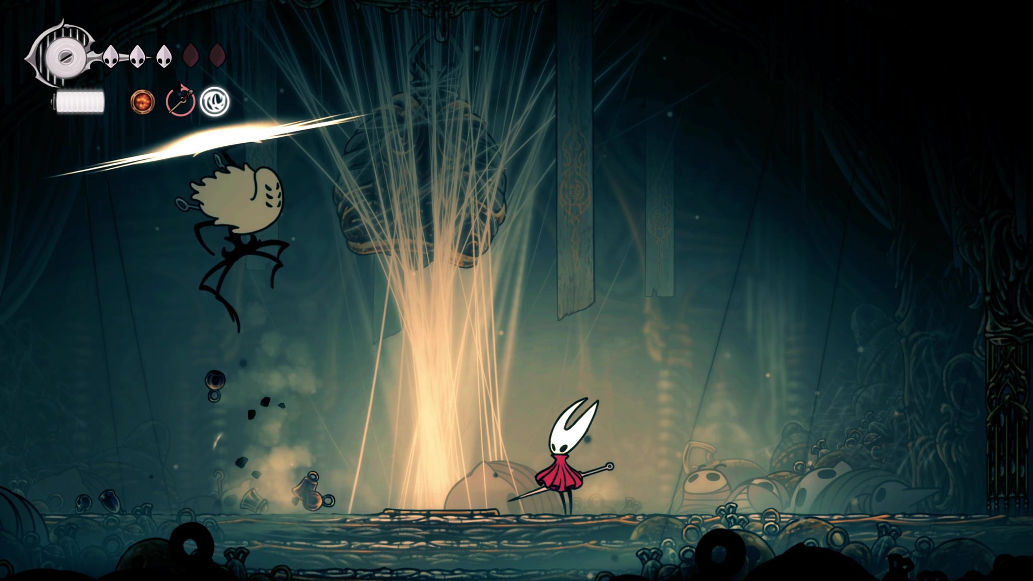 The start of Widow's down slash attack in Hollow Knight Silksong. - 5