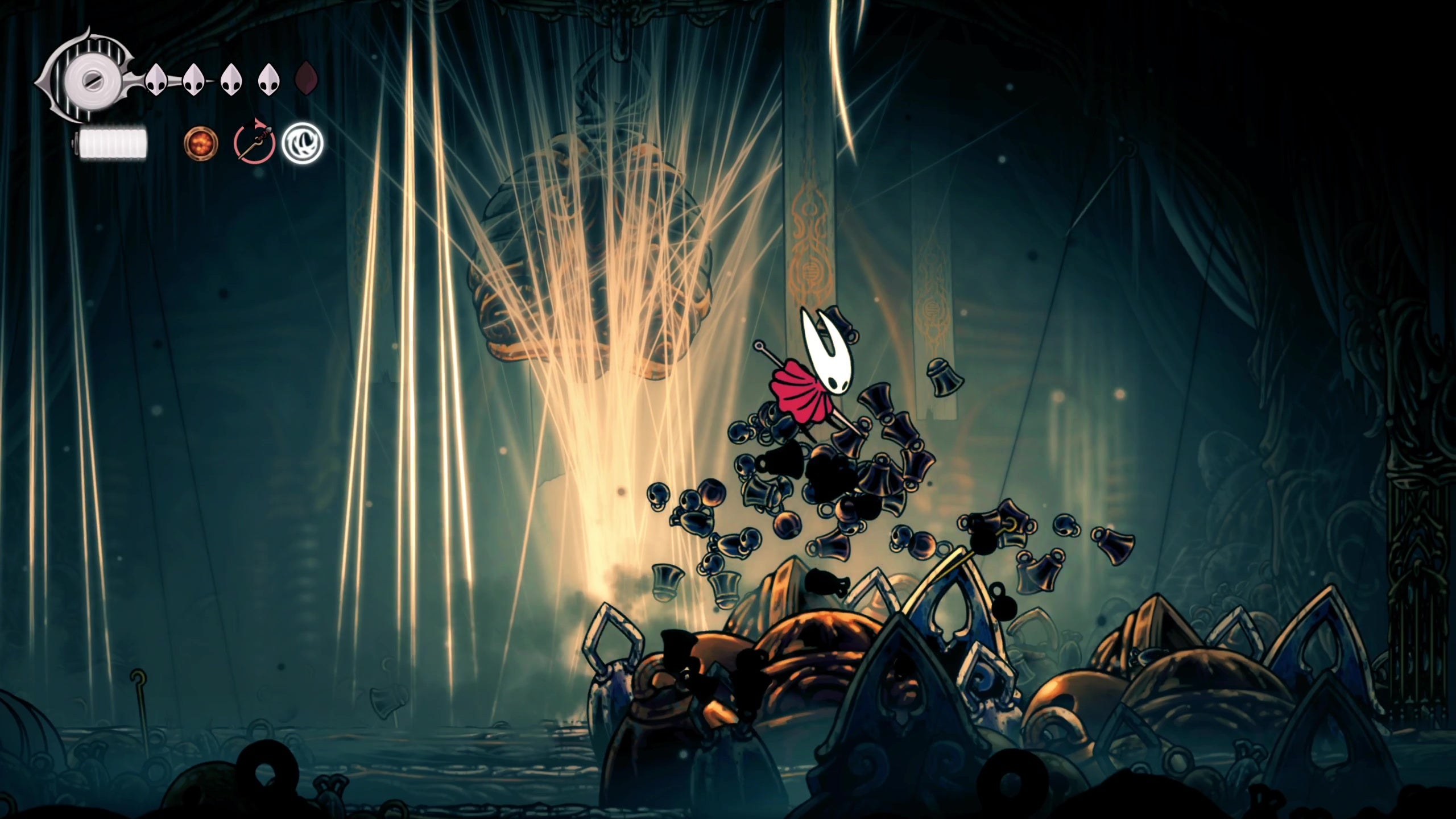 Widow's phase one floor bell summon attack in Hollow Knight Silksong. - 9