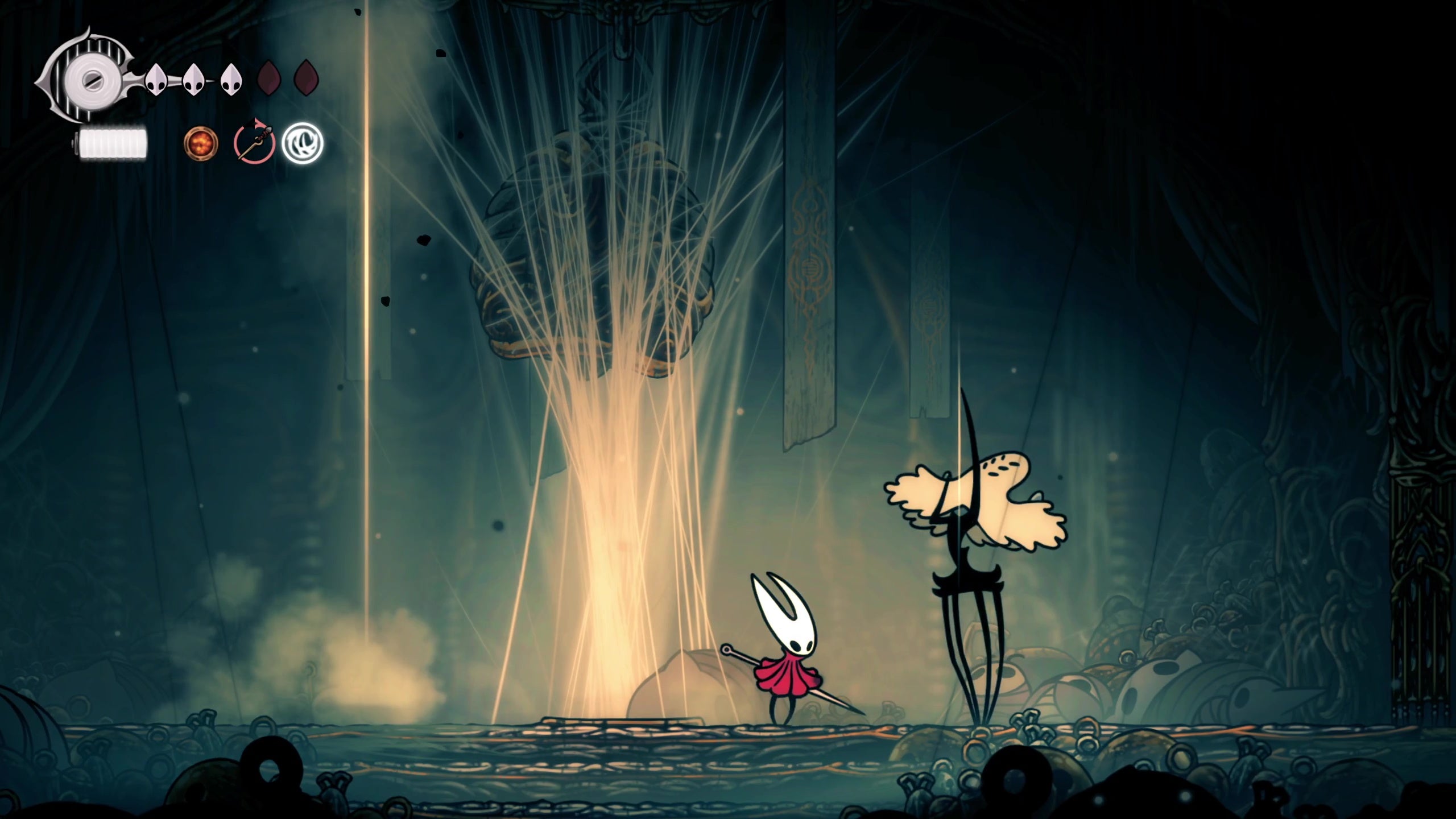 Widow's phase one vertical bell drop attack in Hollow Knight Silksong. - 7